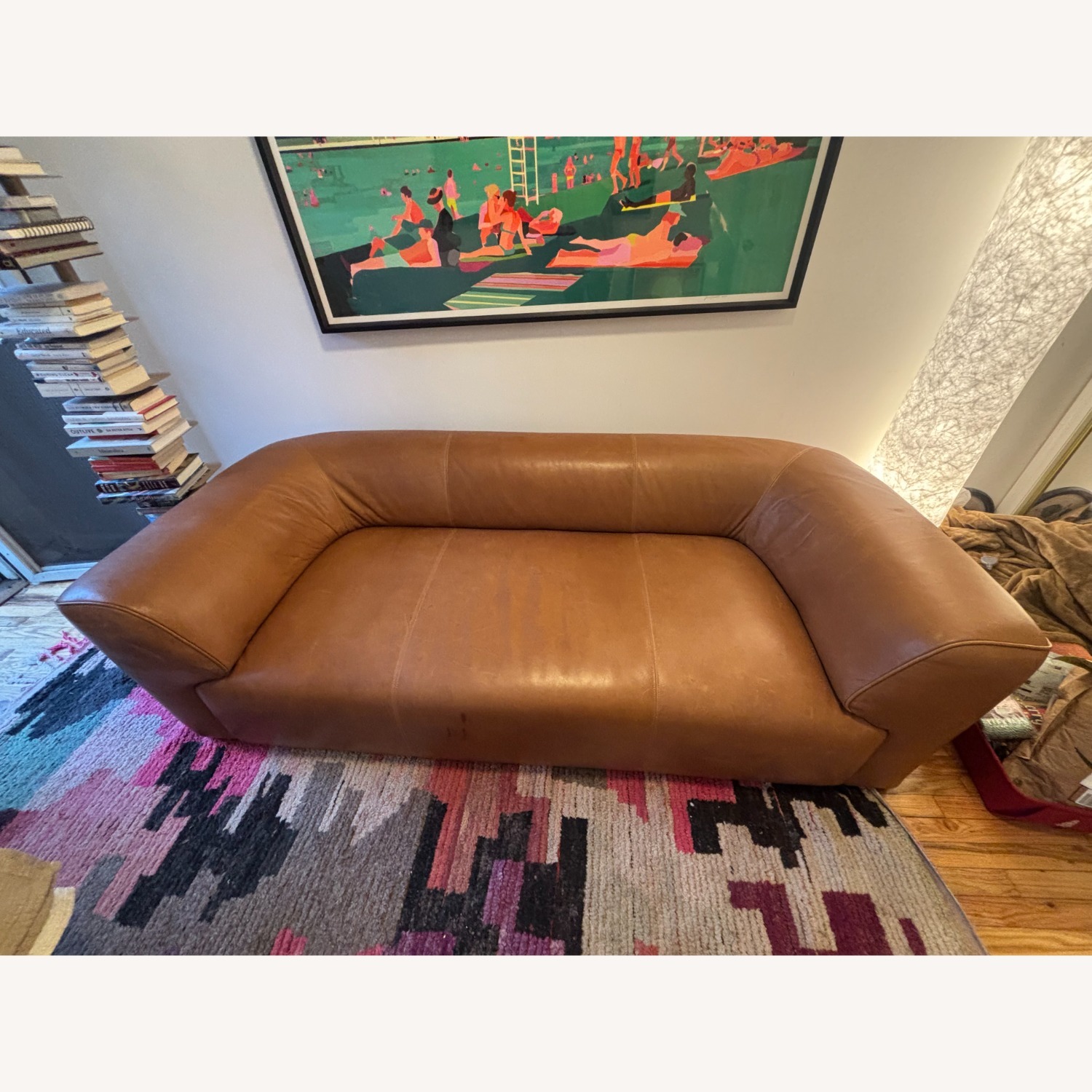 CB2 Rodez 88" Saddle Leather Apartment Sofa - image-3