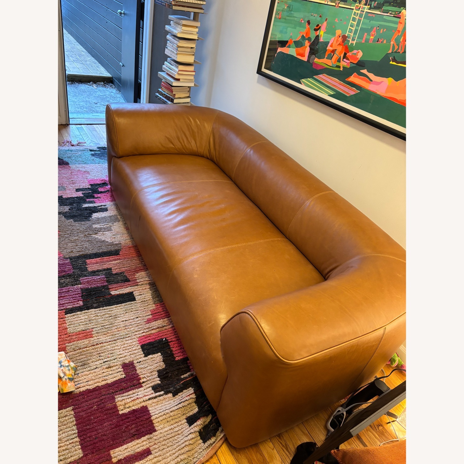 CB2 Rodez 88" Saddle Leather Apartment Sofa - image-4