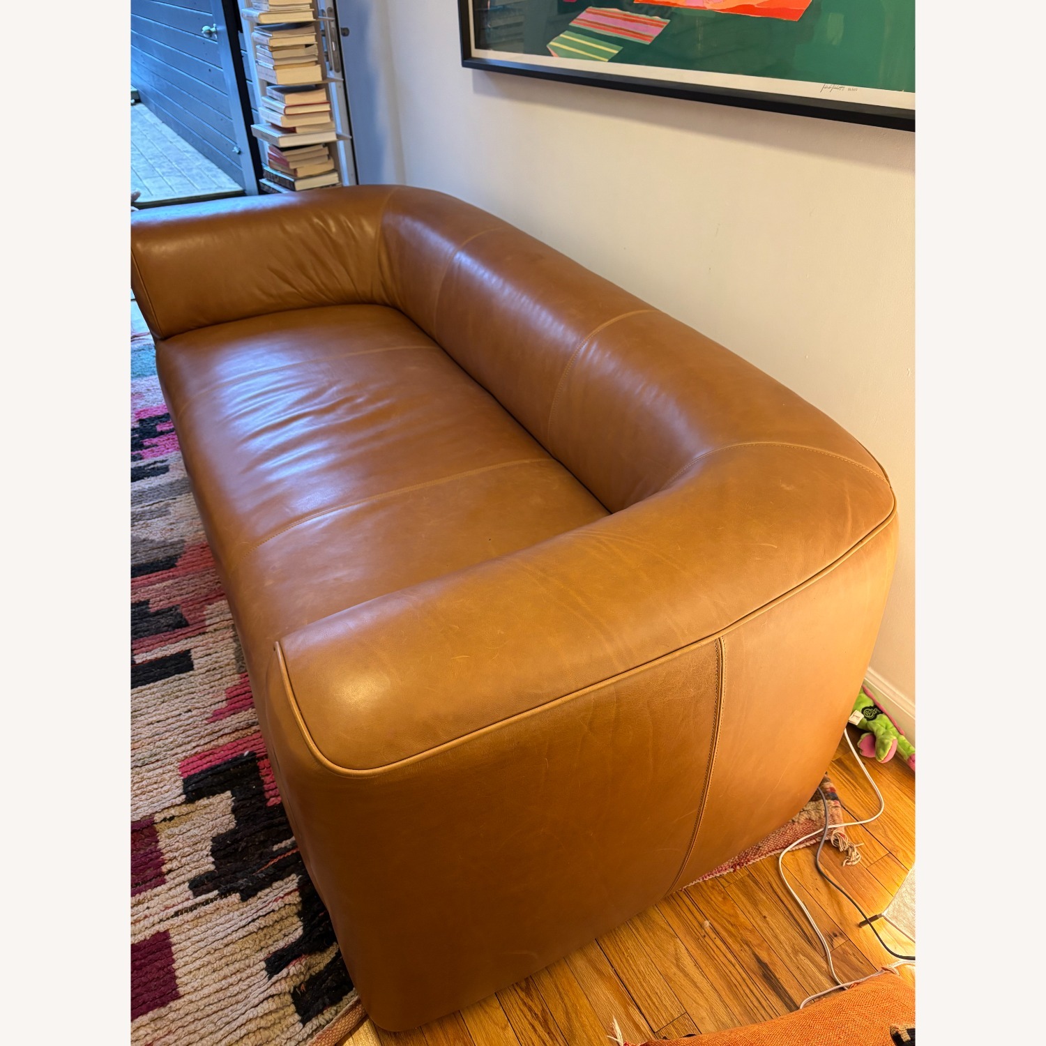 CB2 Rodez 88" Saddle Leather Apartment Sofa - image-2
