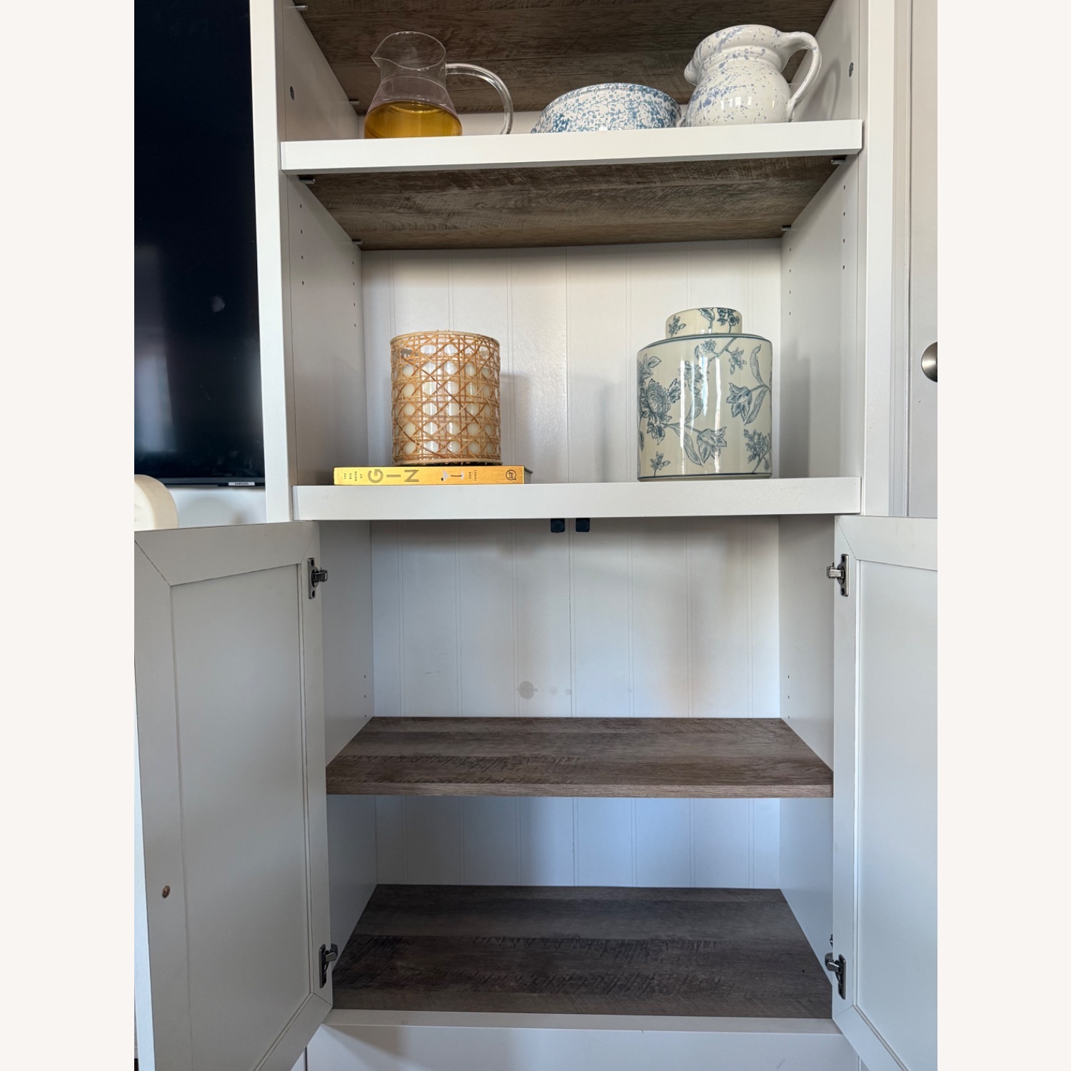 White 3 shelf Bookcase with Cabinets - image-4