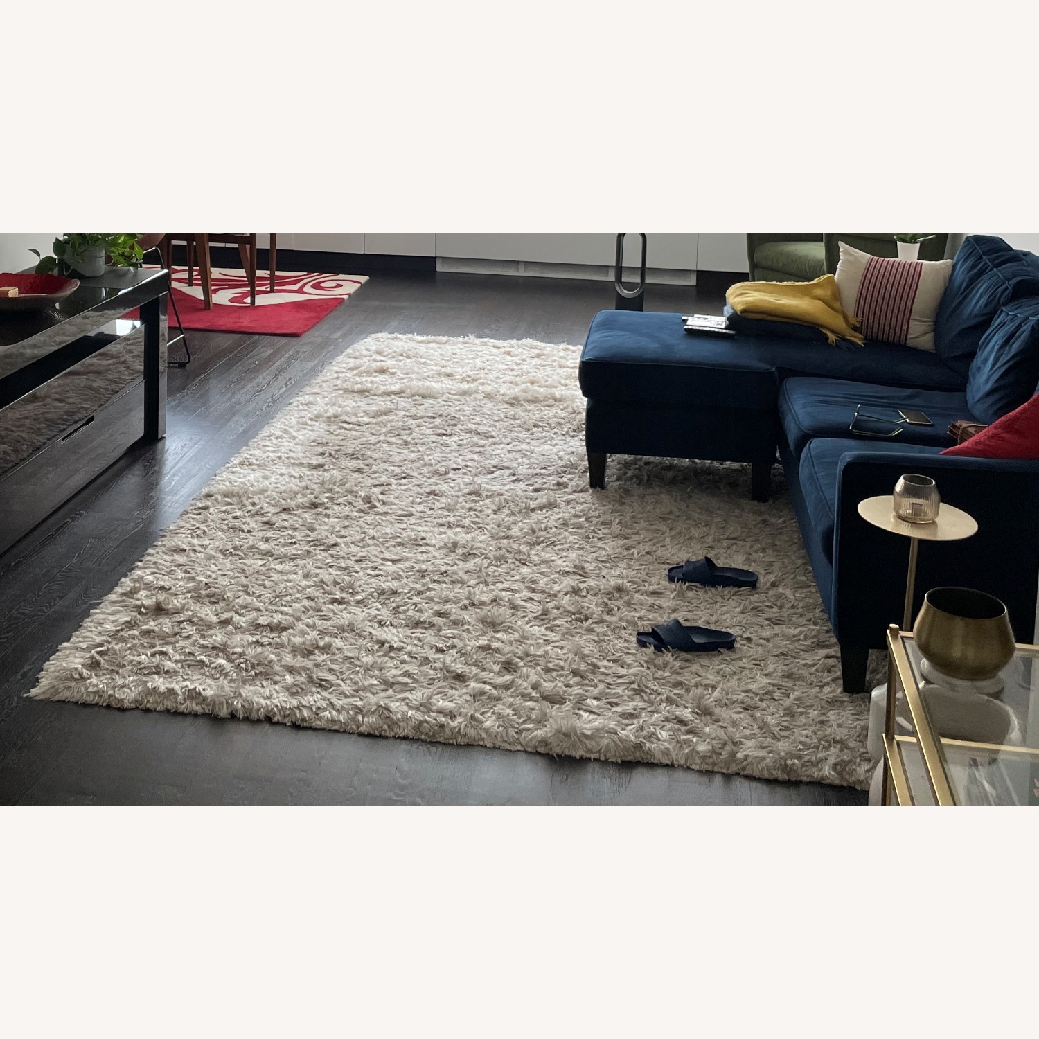 ABC Carpet & Home - White Banana Silk Shag Carpet 9X12 - image-0