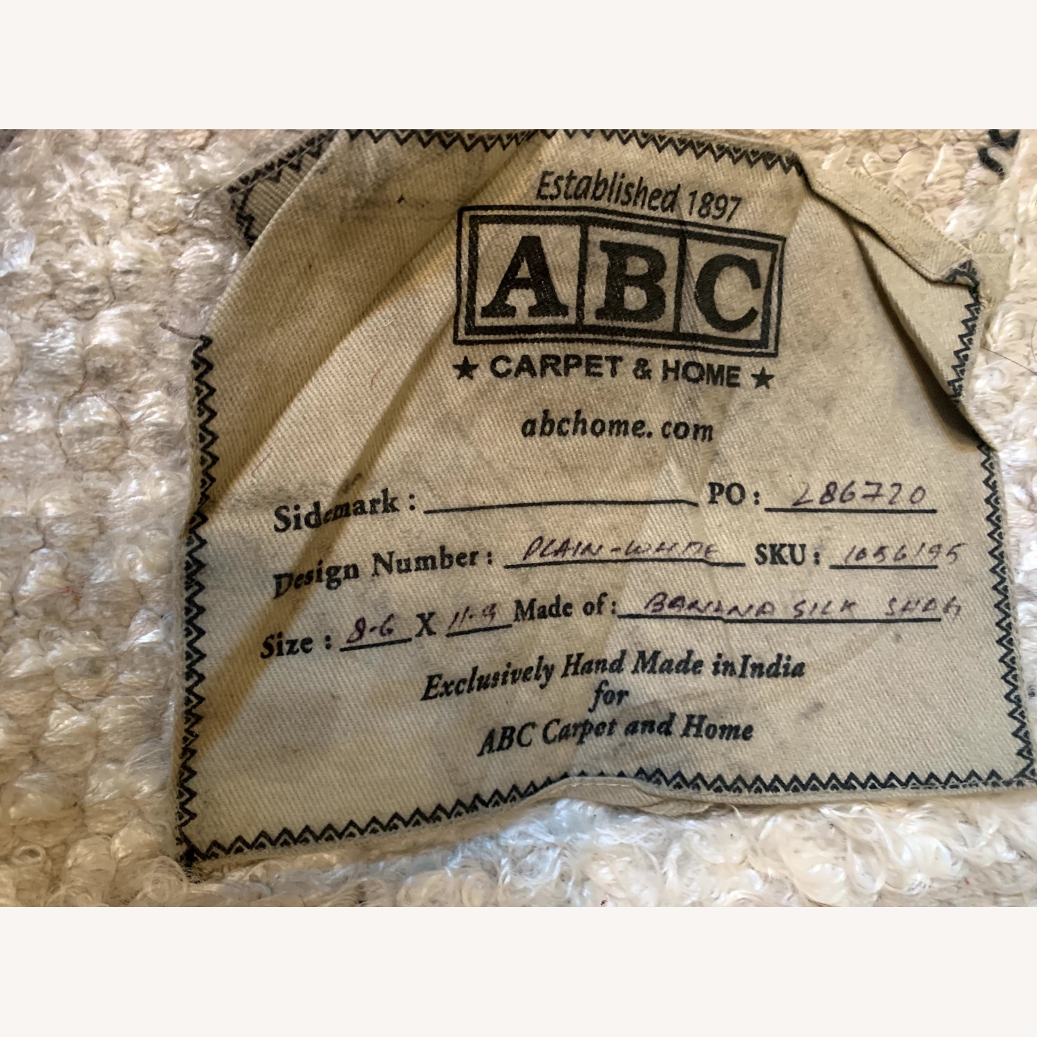 ABC Carpet & Home - White Banana Silk Shag Carpet 9X12 - image-2