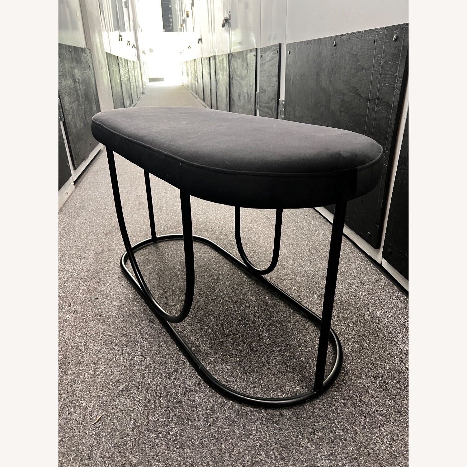 BoConcept Black Velvet & Metal Frame Bench - image-2
