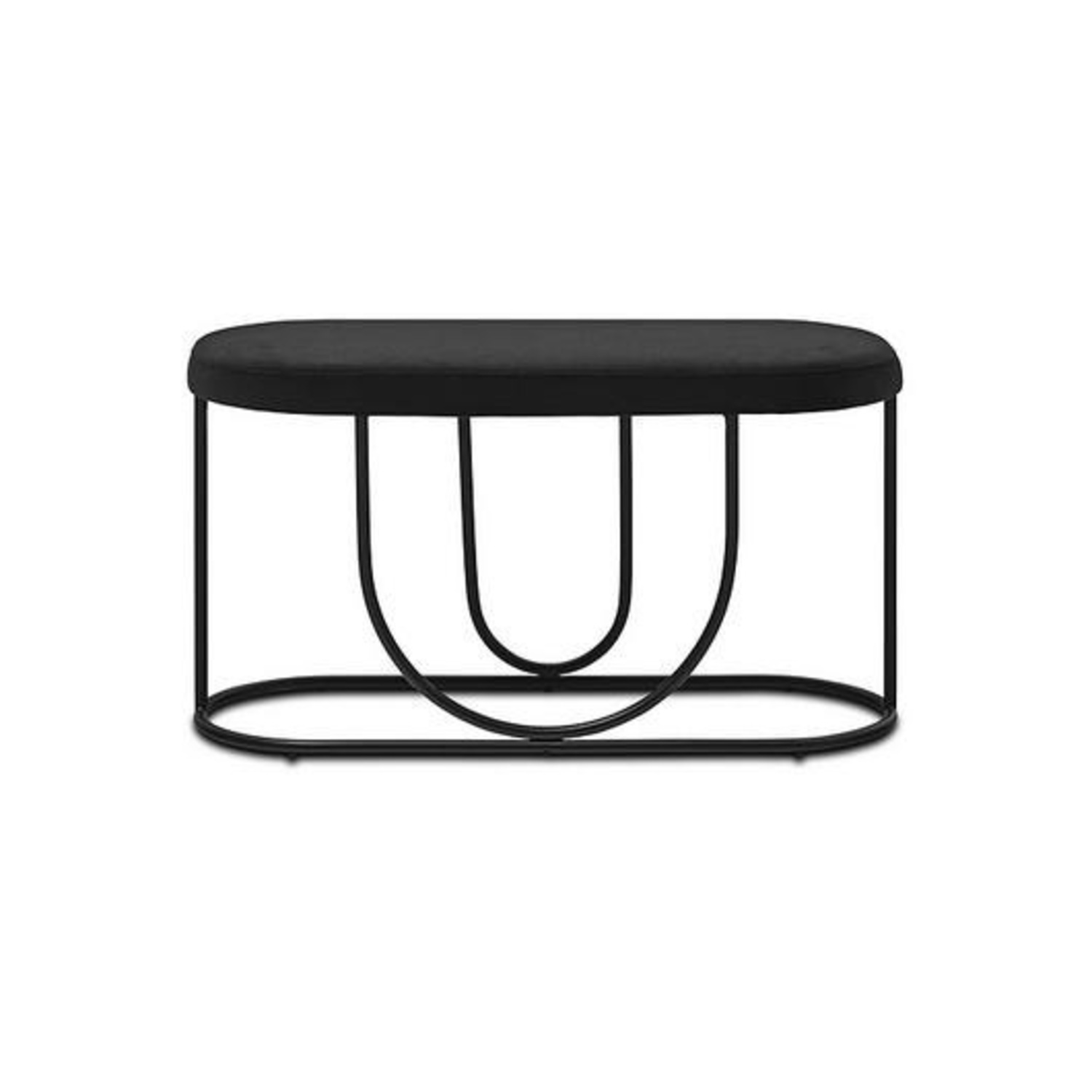 BoConcept Black Velvet & Metal Frame Bench - image-1