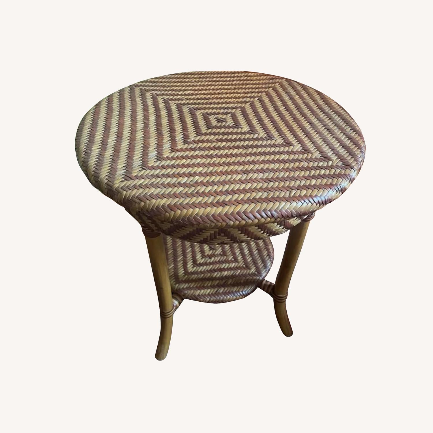 Rattan Wood End Side Table - image-0
