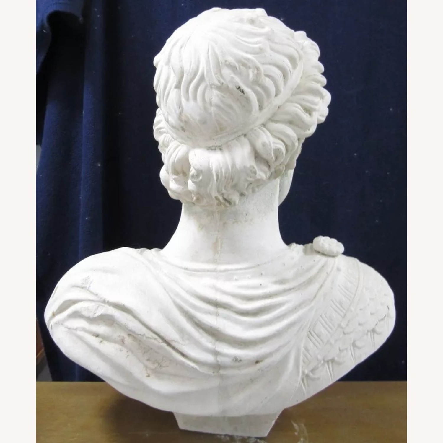 Large Vintage Cast Concrete Bust of Julius Caesar - image-9