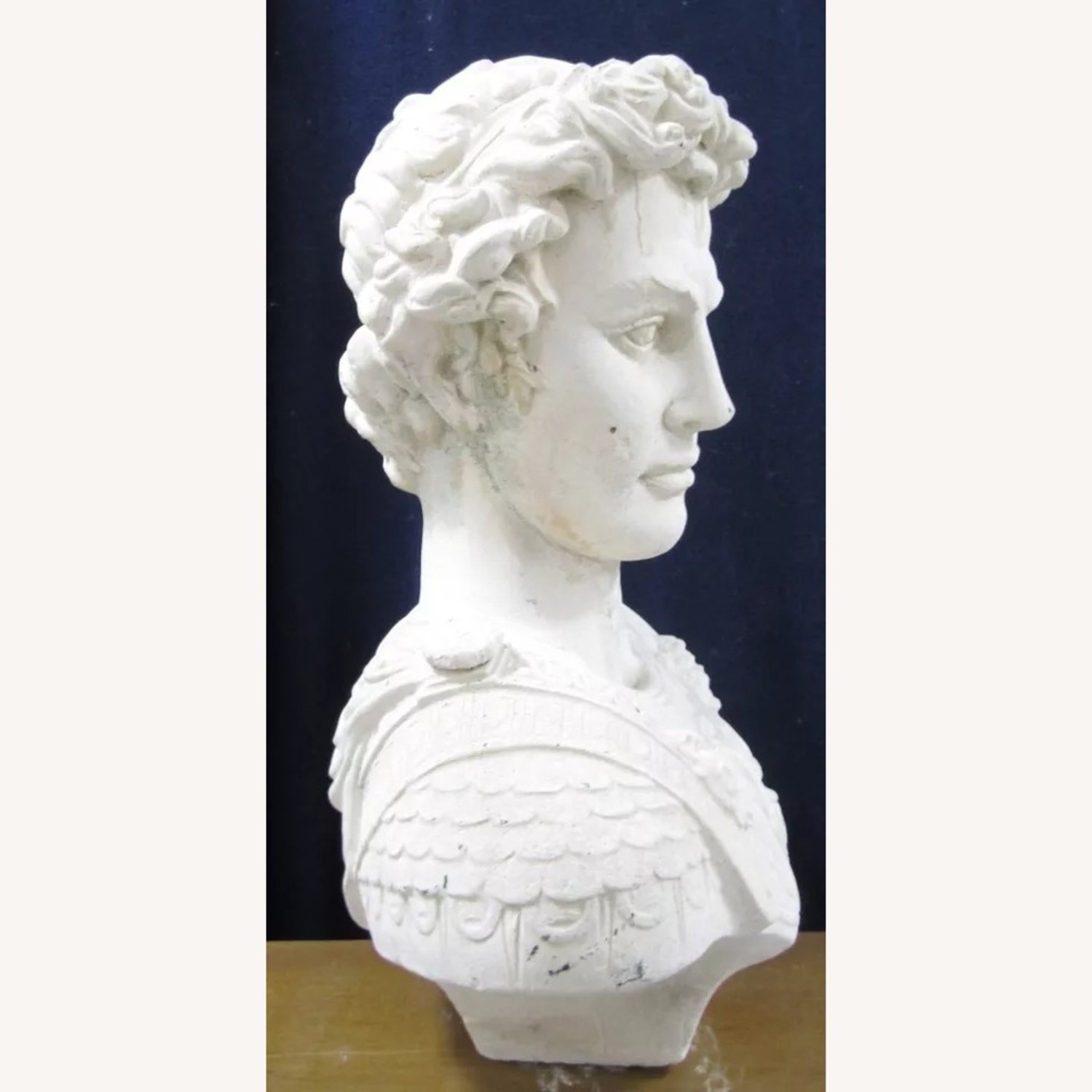 Large Vintage Cast Concrete Bust of Julius Caesar - image-7