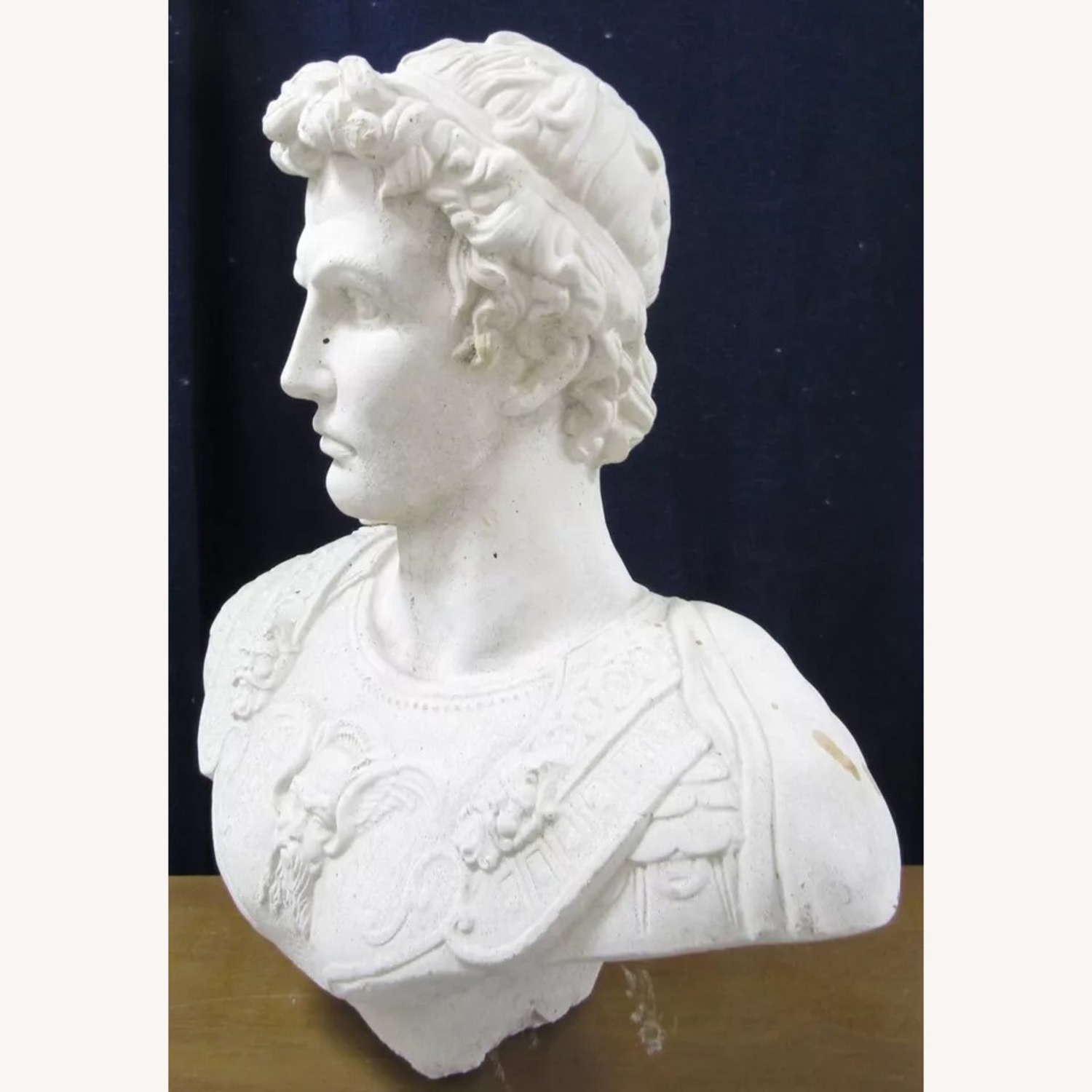 Large Vintage Cast Concrete Bust of Julius Caesar - image-14