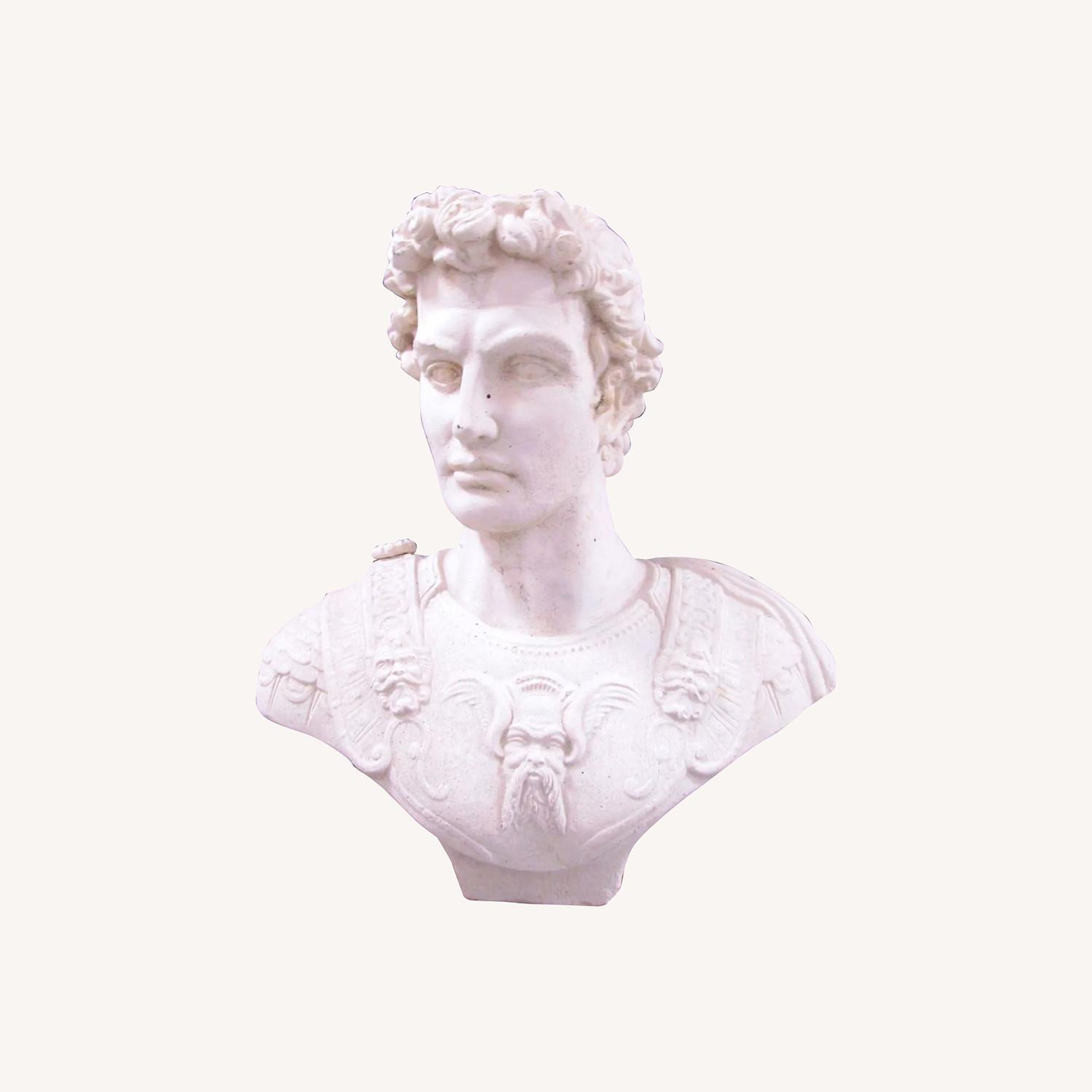 Large Vintage Cast Concrete Bust of Julius Caesar - image-0