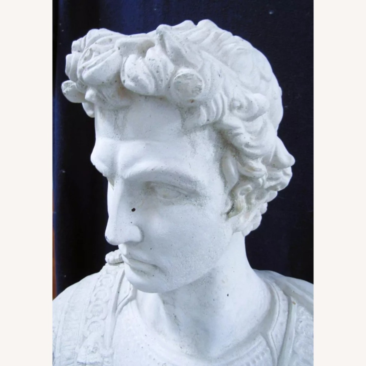Large Vintage Cast Concrete Bust of Julius Caesar - image-3
