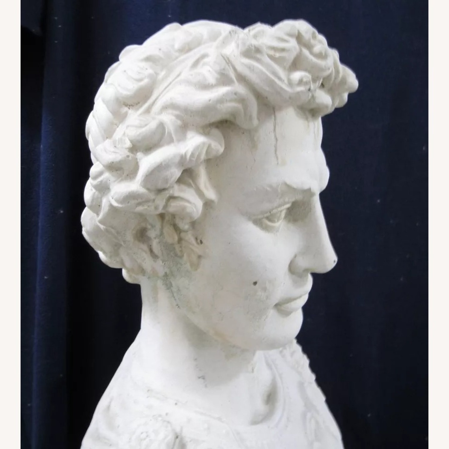 Large Vintage Cast Concrete Bust of Julius Caesar - image-8