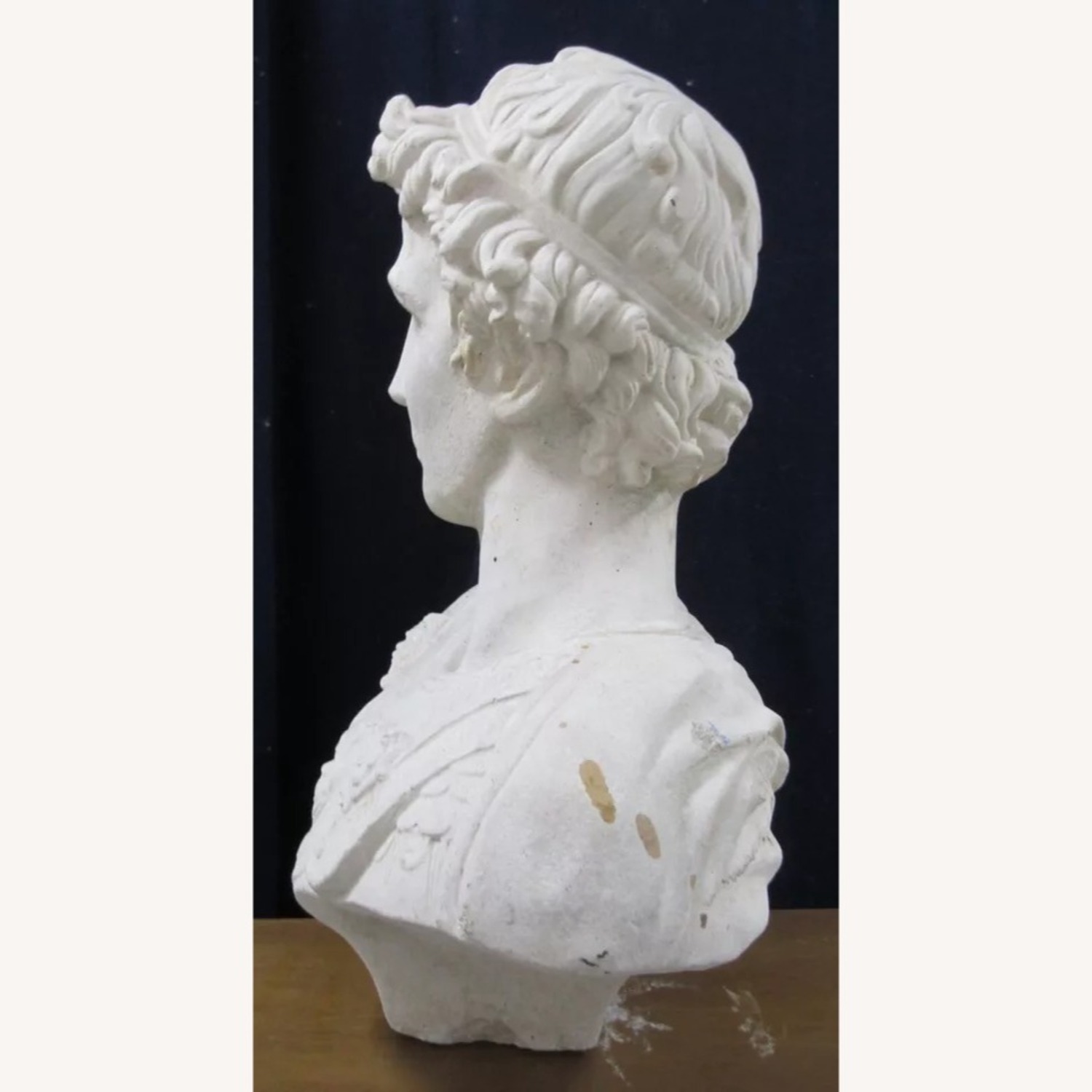 Large Vintage Cast Concrete Bust of Julius Caesar - image-12