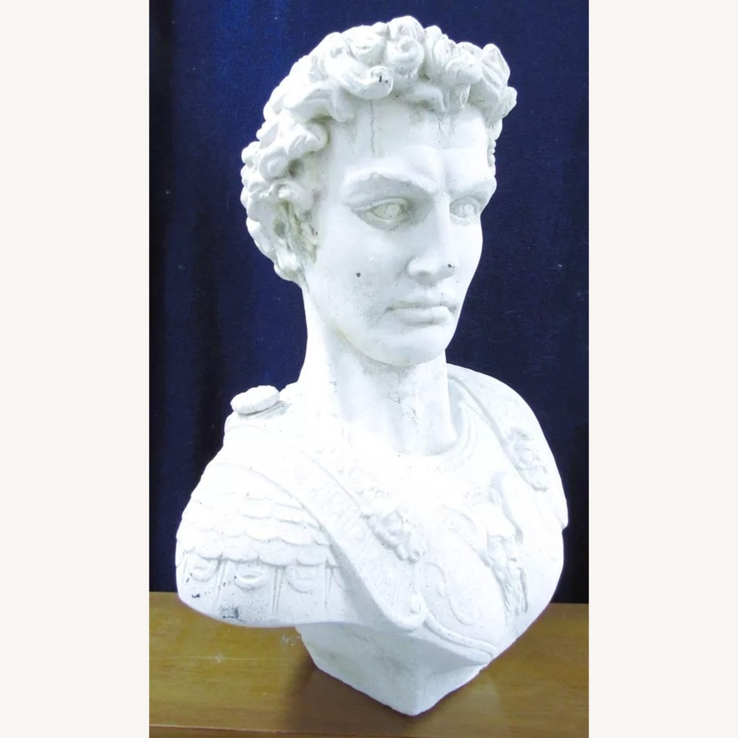 Large Vintage Cast Concrete Bust of Julius Caesar - image-6