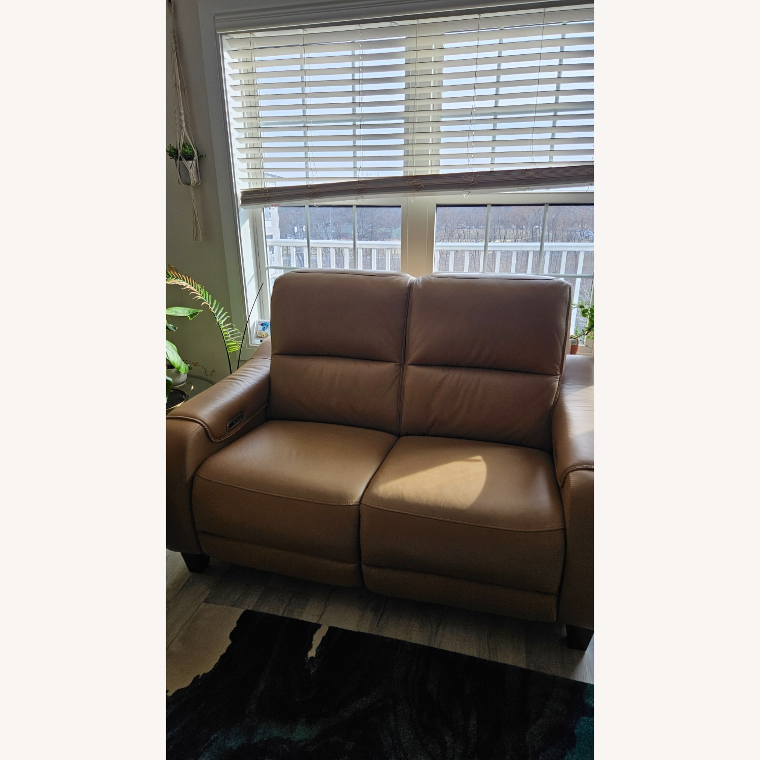 Ashley Furniture Mosswell Dual Power Reclining Leather Loveseat - image-1