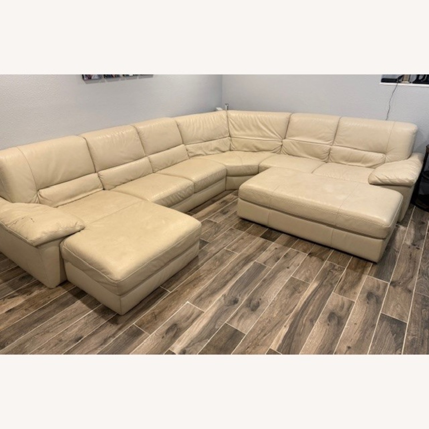 Macy's Leather Sofa - image-1