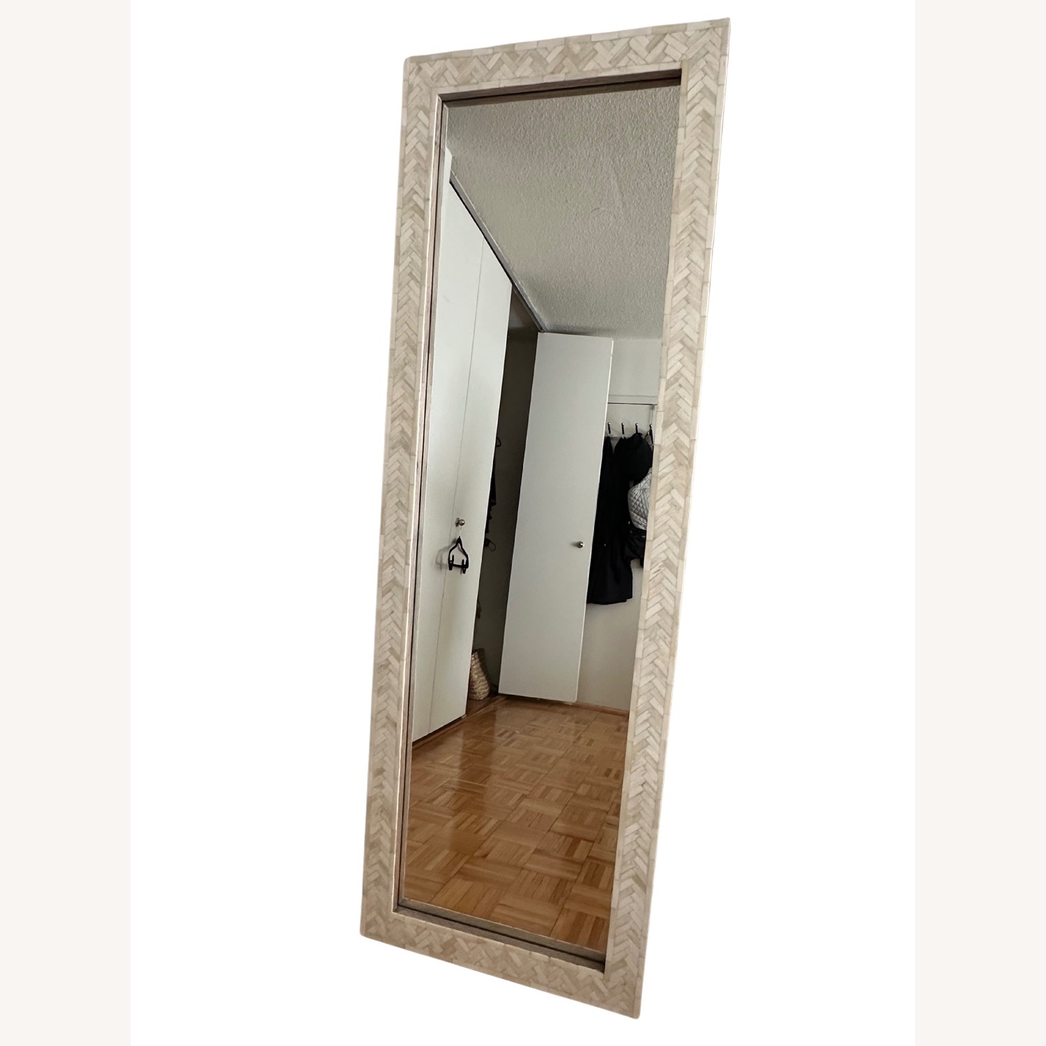 West Elm Parsons Bone Inlay Floor Mirror - image-1