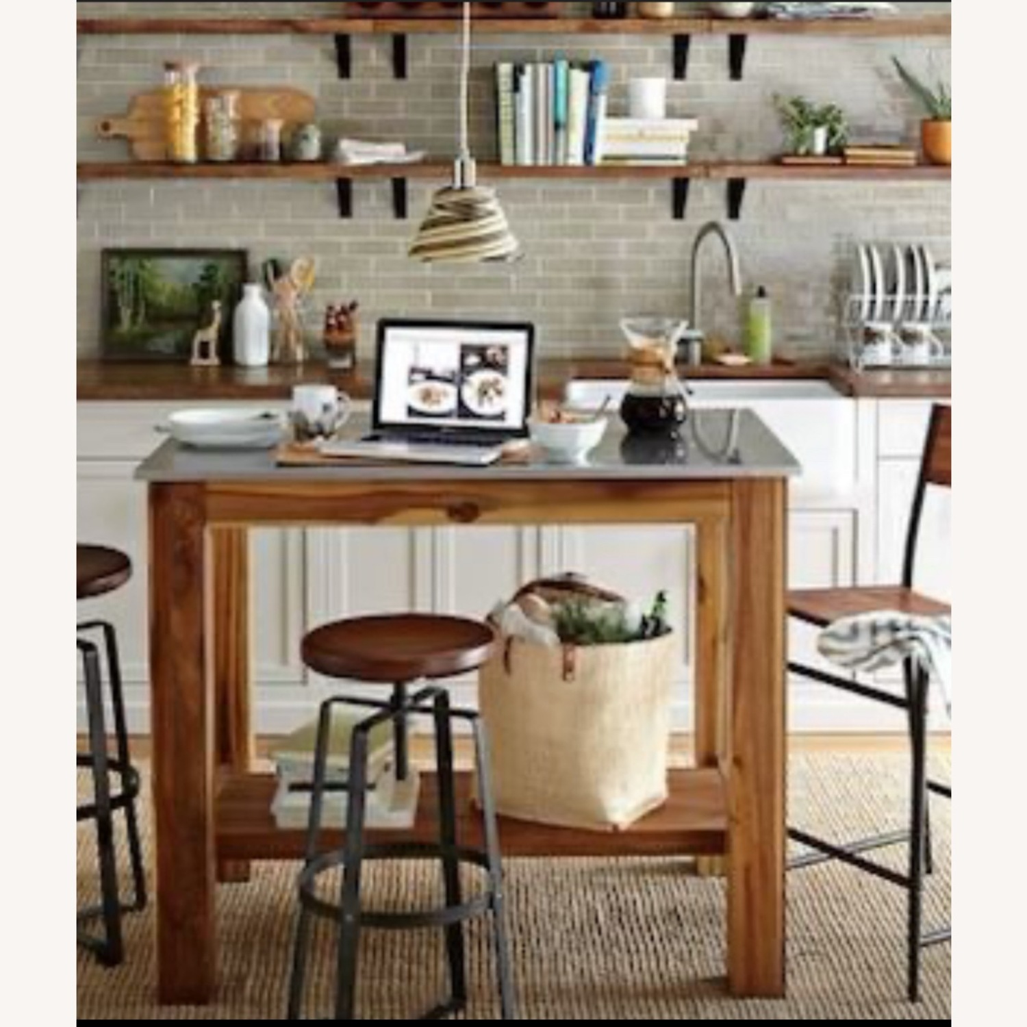 West Elm Rustic Kitchen Island/ Counter - image-5