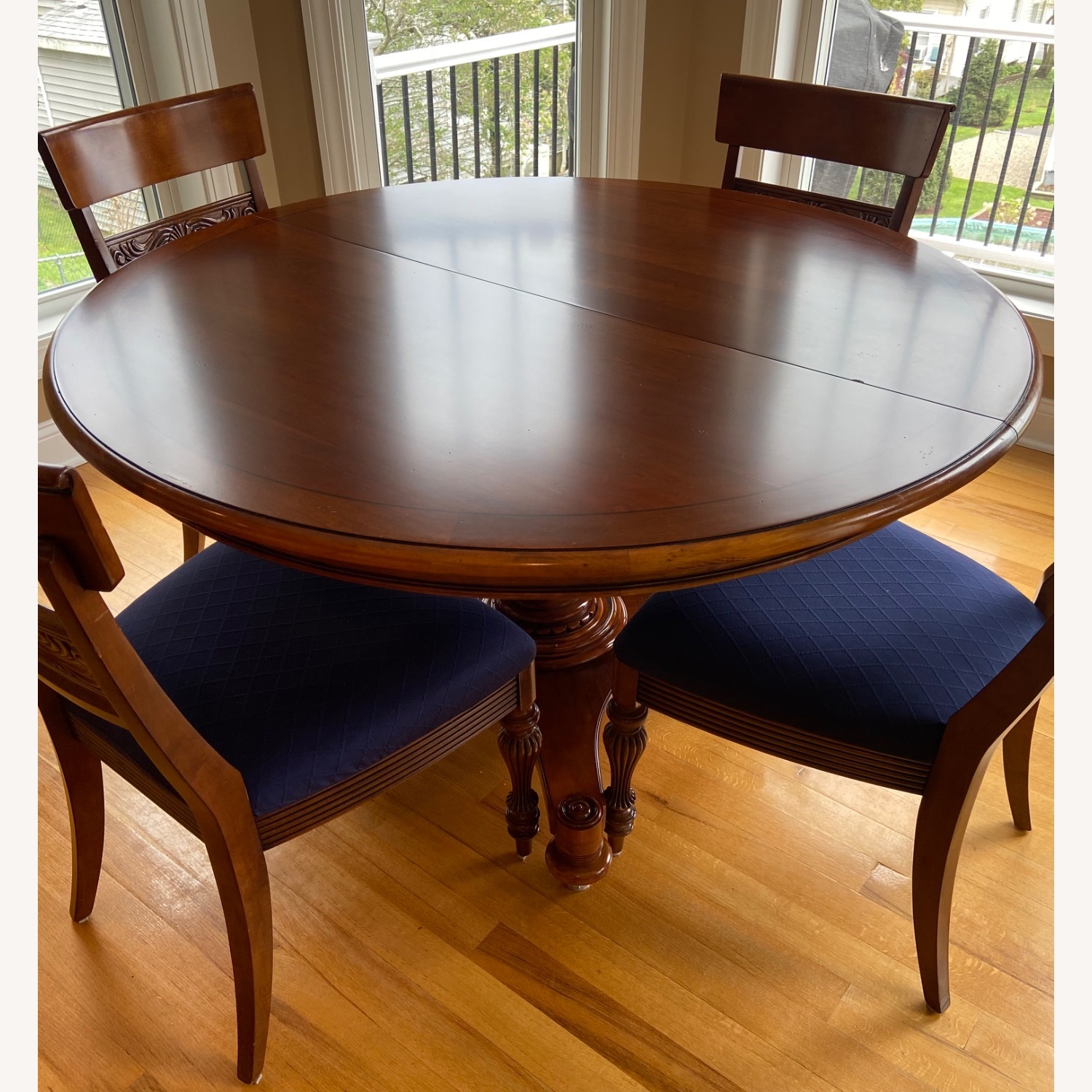 Ethan Allen British Classics Cinnabar Round Dining Table Set - image-2