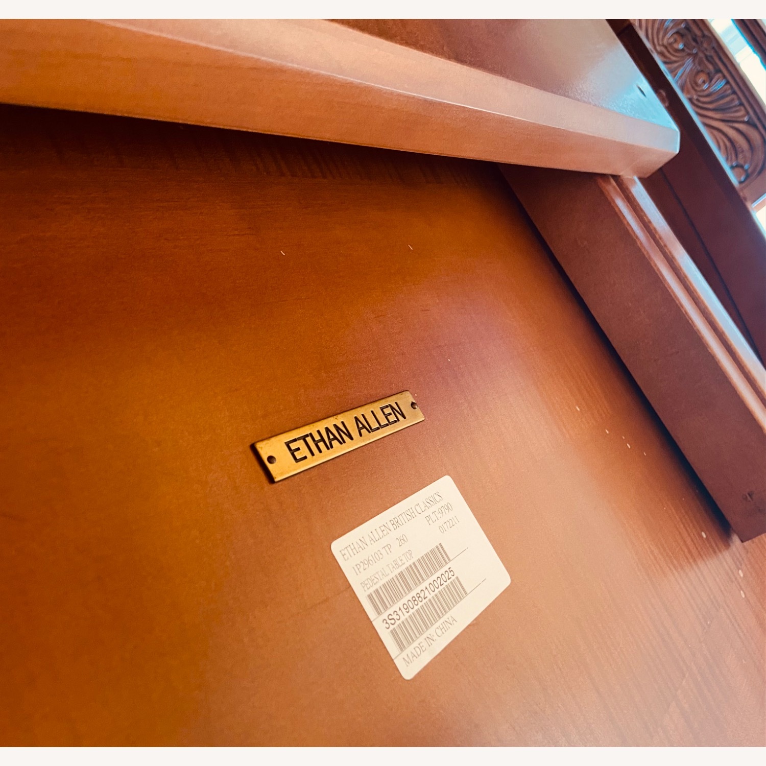 Ethan Allen British Classics Cinnabar Round Dining Table Set - image-7