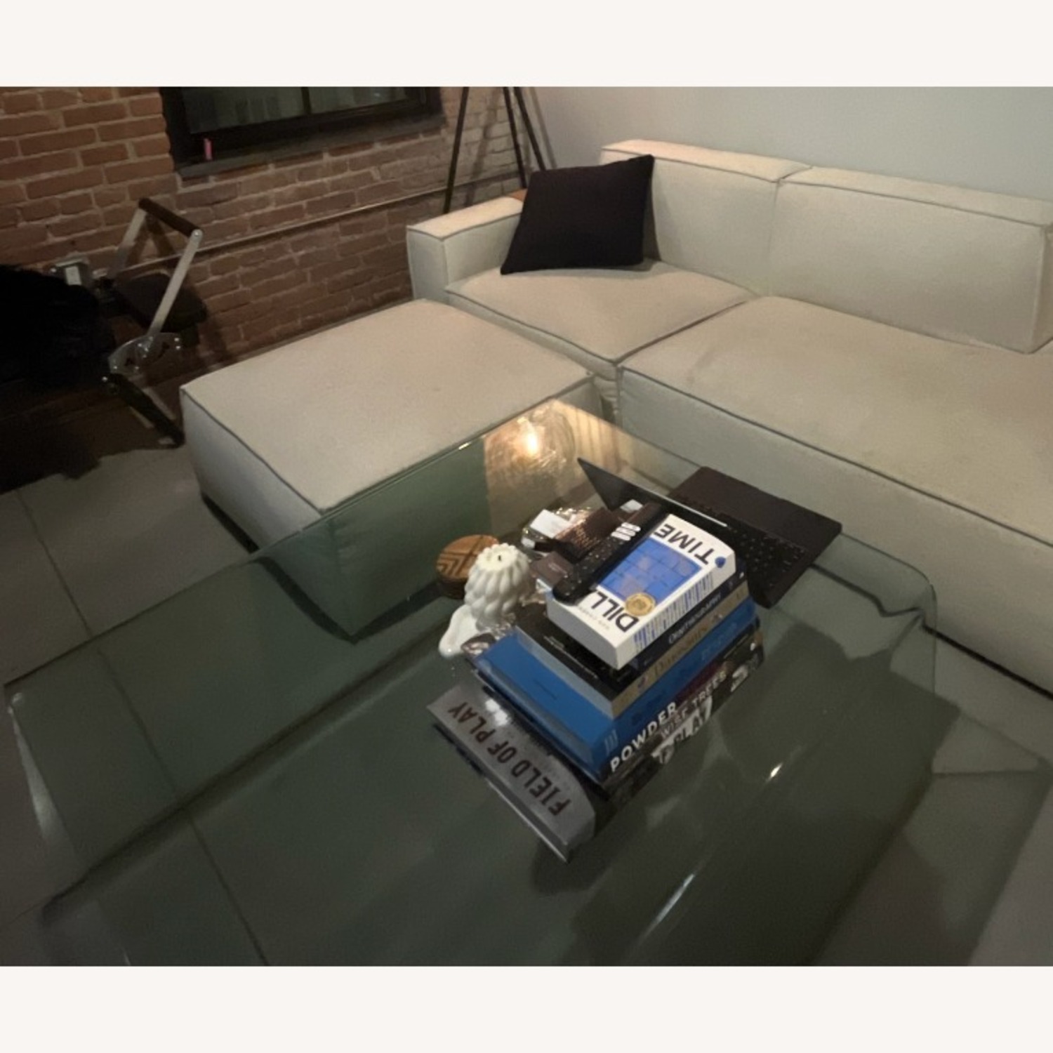 West Elm Glass Coffee Table - image-3