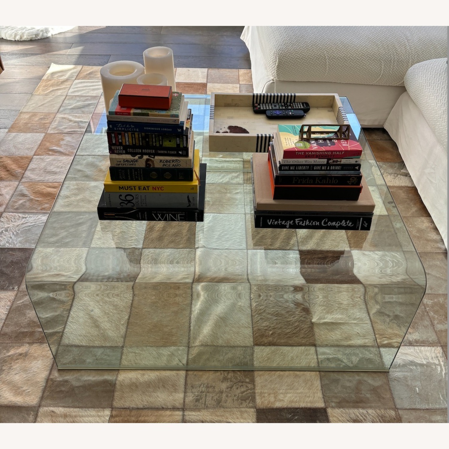 West Elm Glass Coffee Table - image-2