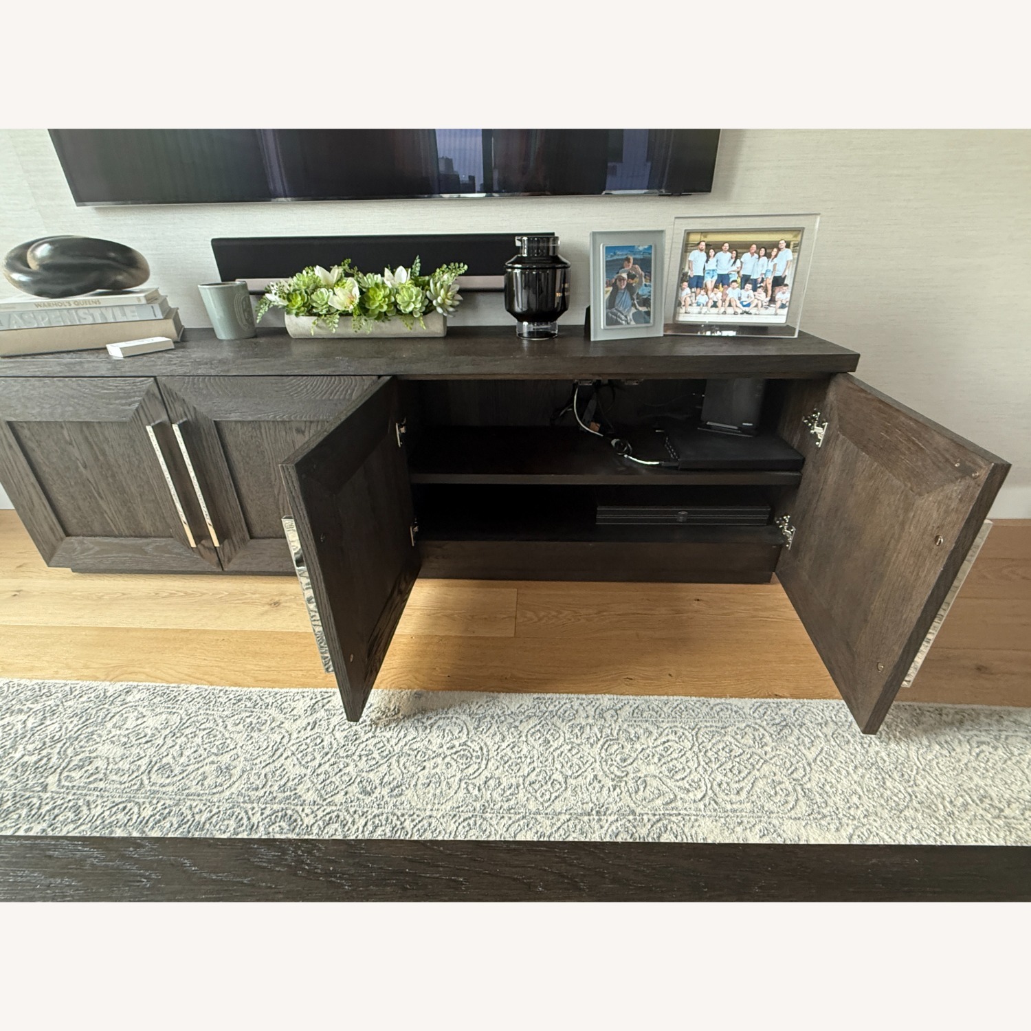 Restoration Hardware Machinto Panel 4-Door Media Console - image-3