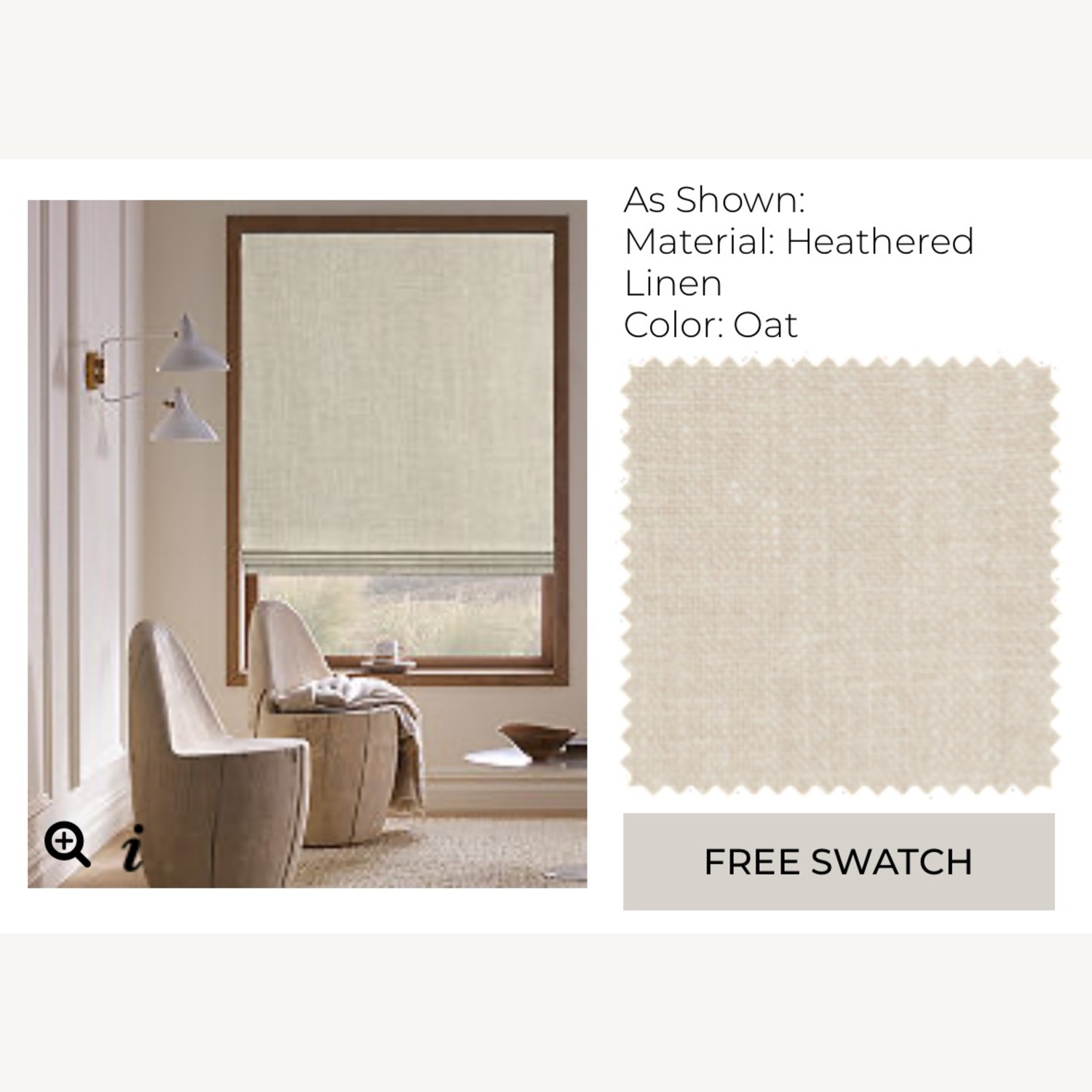 The Shade Store - Roman Shades (Oat Linen) - image-0