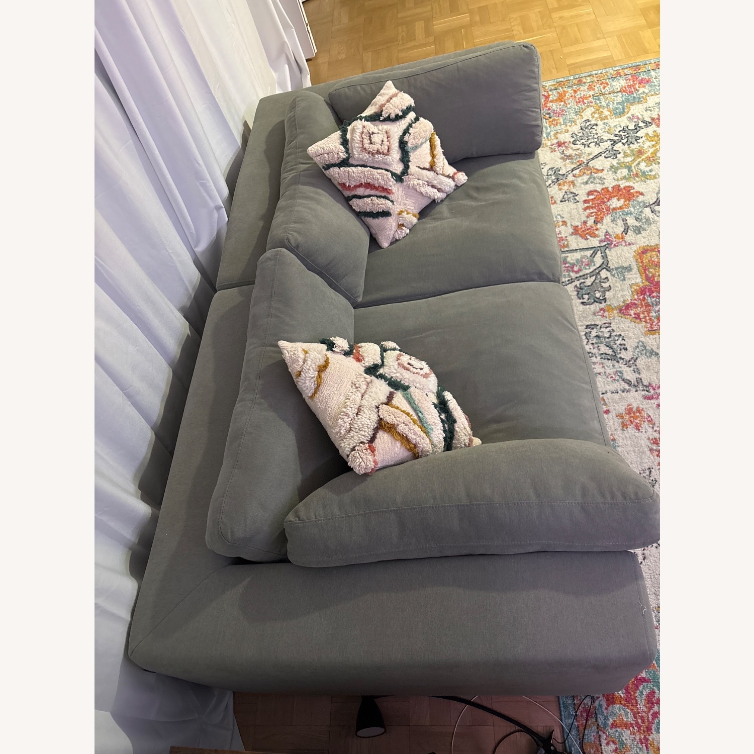 Modani Gray Bloom Couch (2-Piece Modular) - image-3