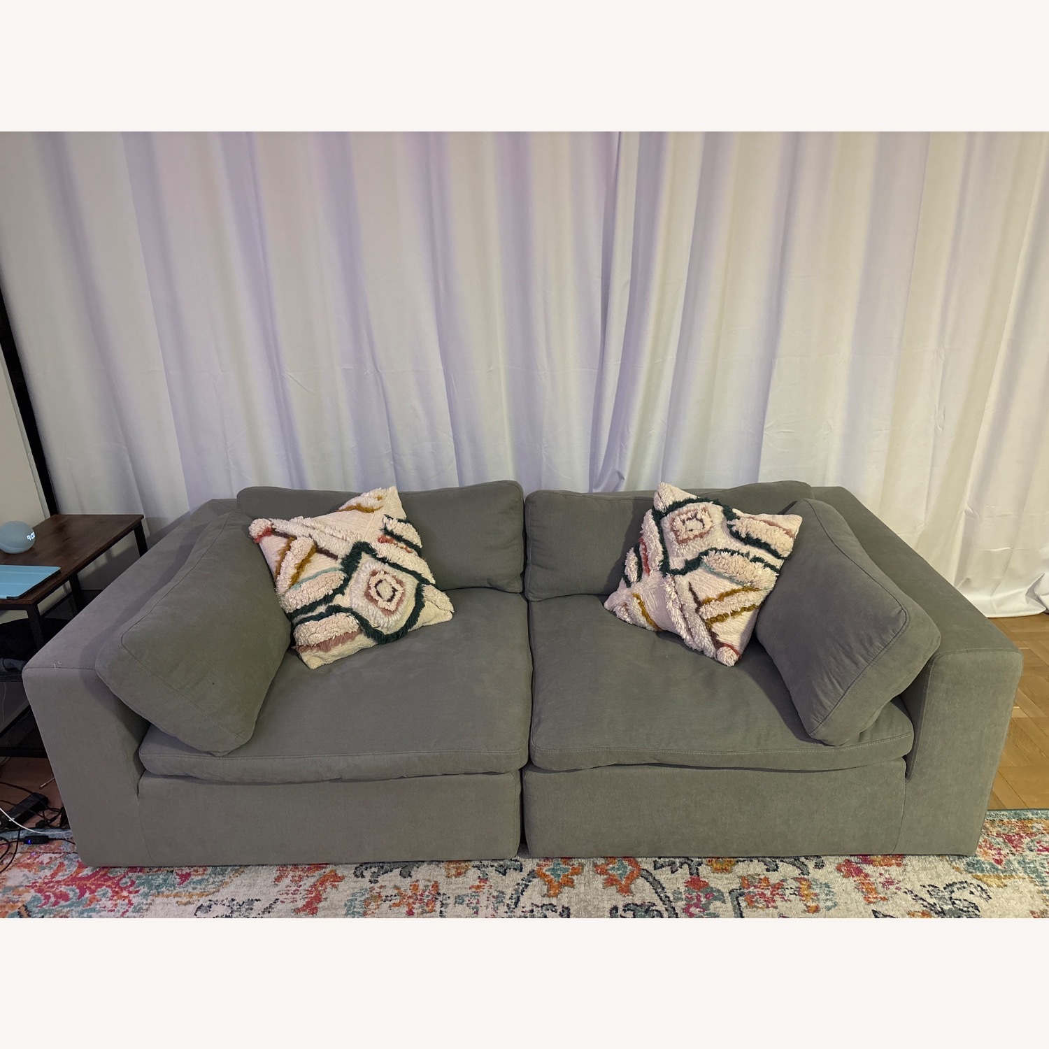 Modani Gray Bloom Couch (2-Piece Modular) - image-1