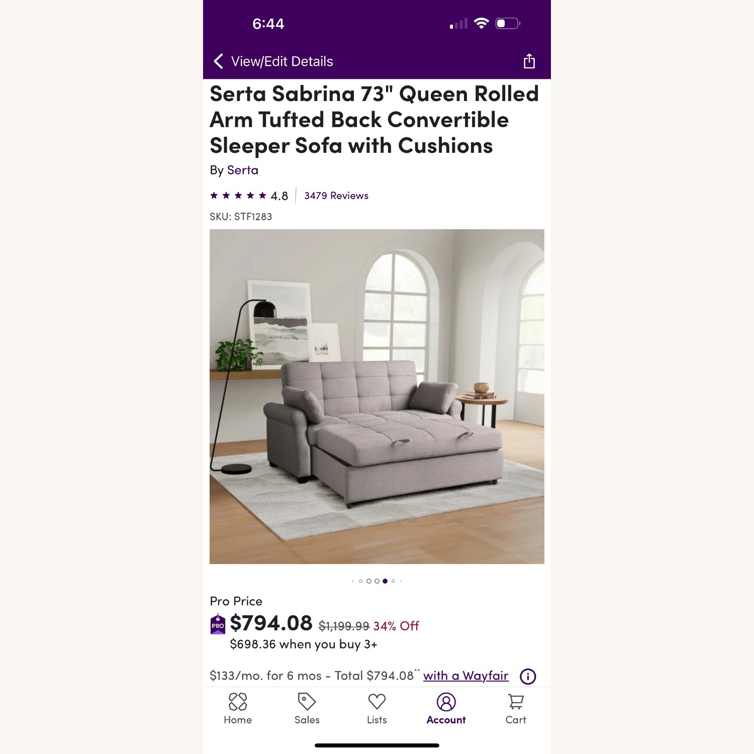 Serta Sabrina 73” Sleeper Sofa - image-3