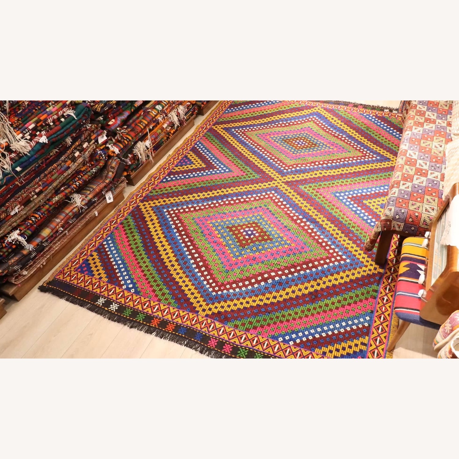 Vintage Turkish Soumak Flat-Weave By Kilim Couture 7X9 - image-1