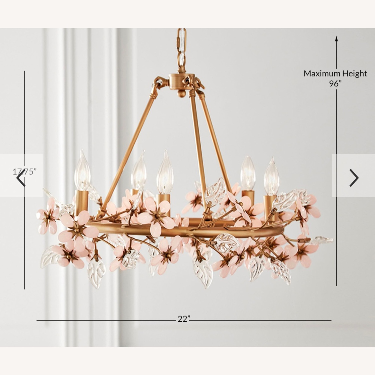 Pottery Barn Grace Flower Chandelier - image-3