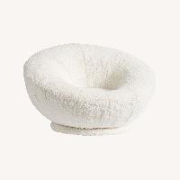 Pottery Barn Teen Groovy Swivel Chair Sherpa Ivory