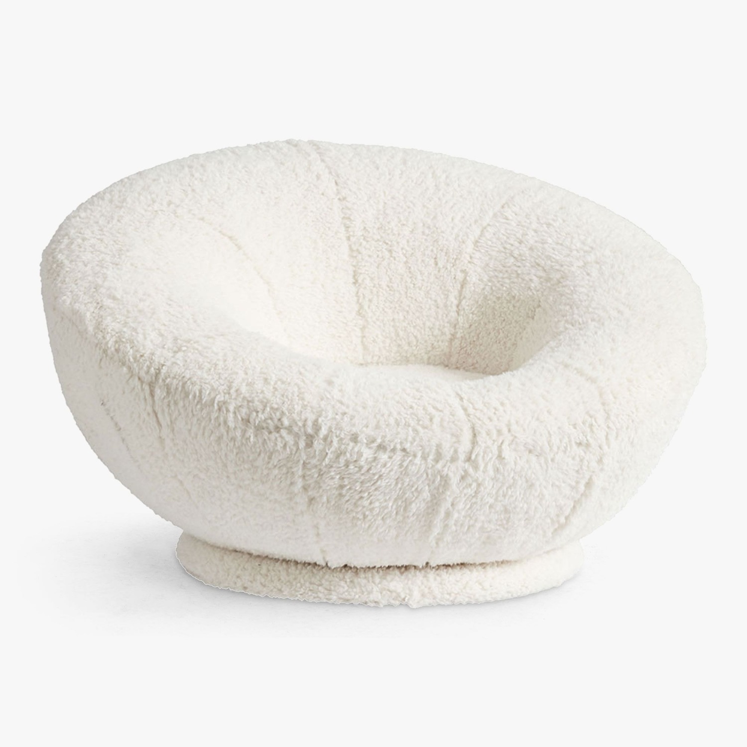 Pottery Barn Teen Groovy Swivel Chair Sherpa Ivory - image-4