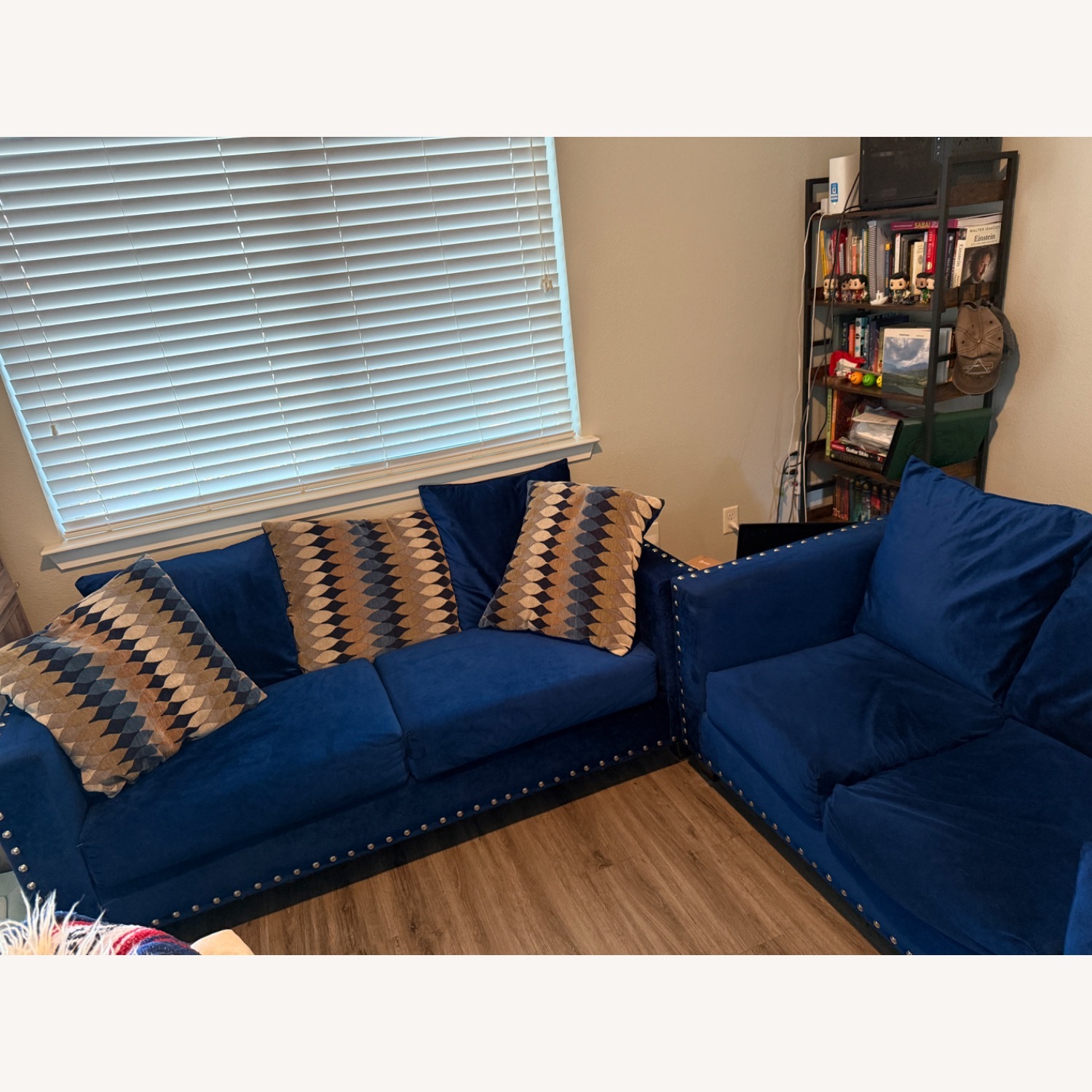 Blue Fabric Sofa - image-1