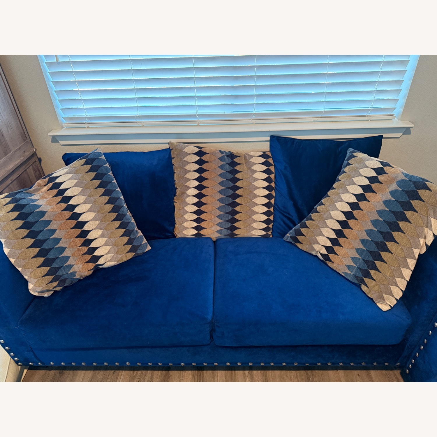 Blue Fabric Sofa - image-2