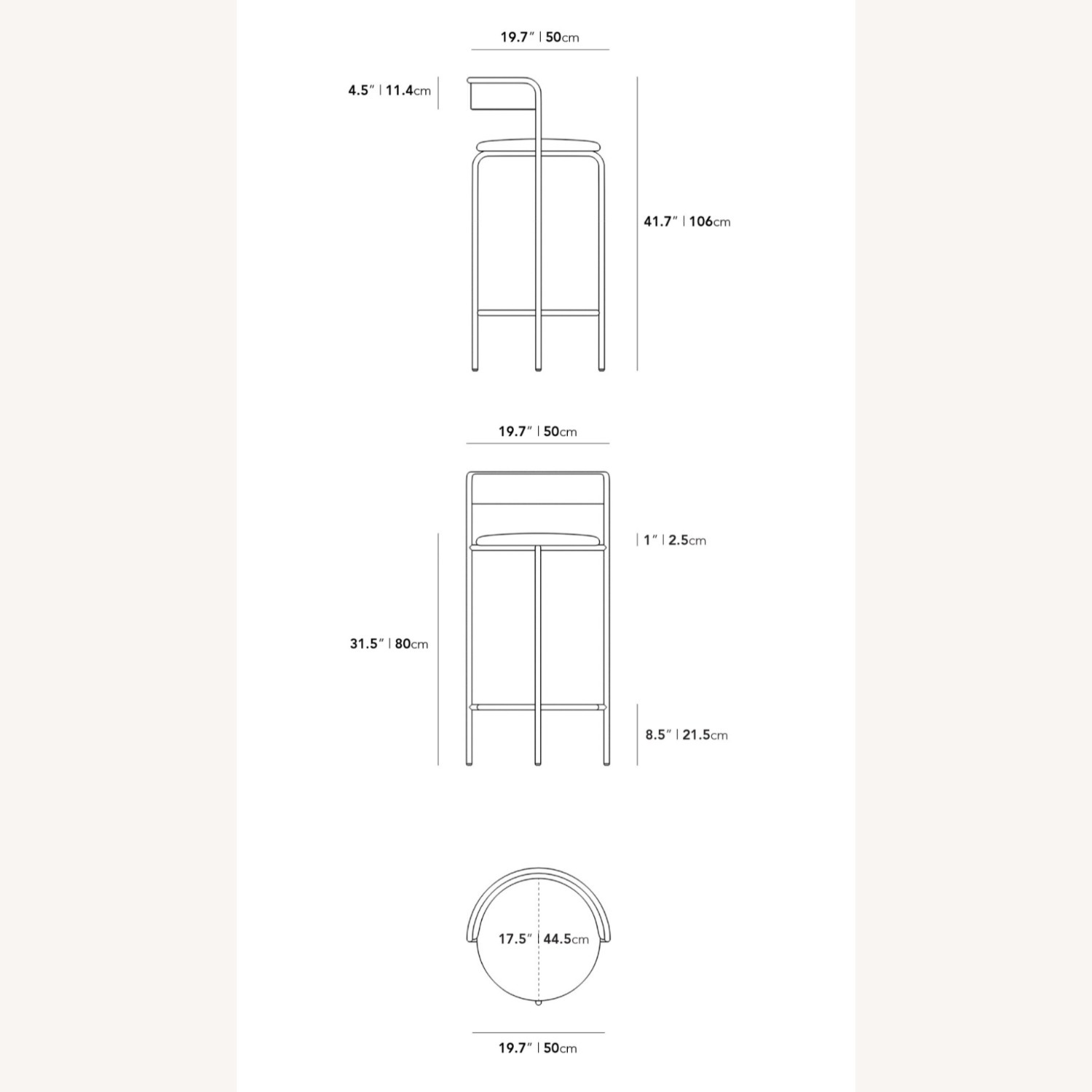 Rove Concept Ava Bar Countertop Stools, Set of 3 - image-9