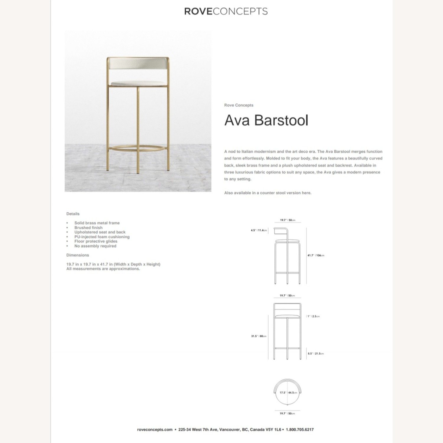 Rove Concept Ava Bar Countertop Stools, Set of 3 - image-11