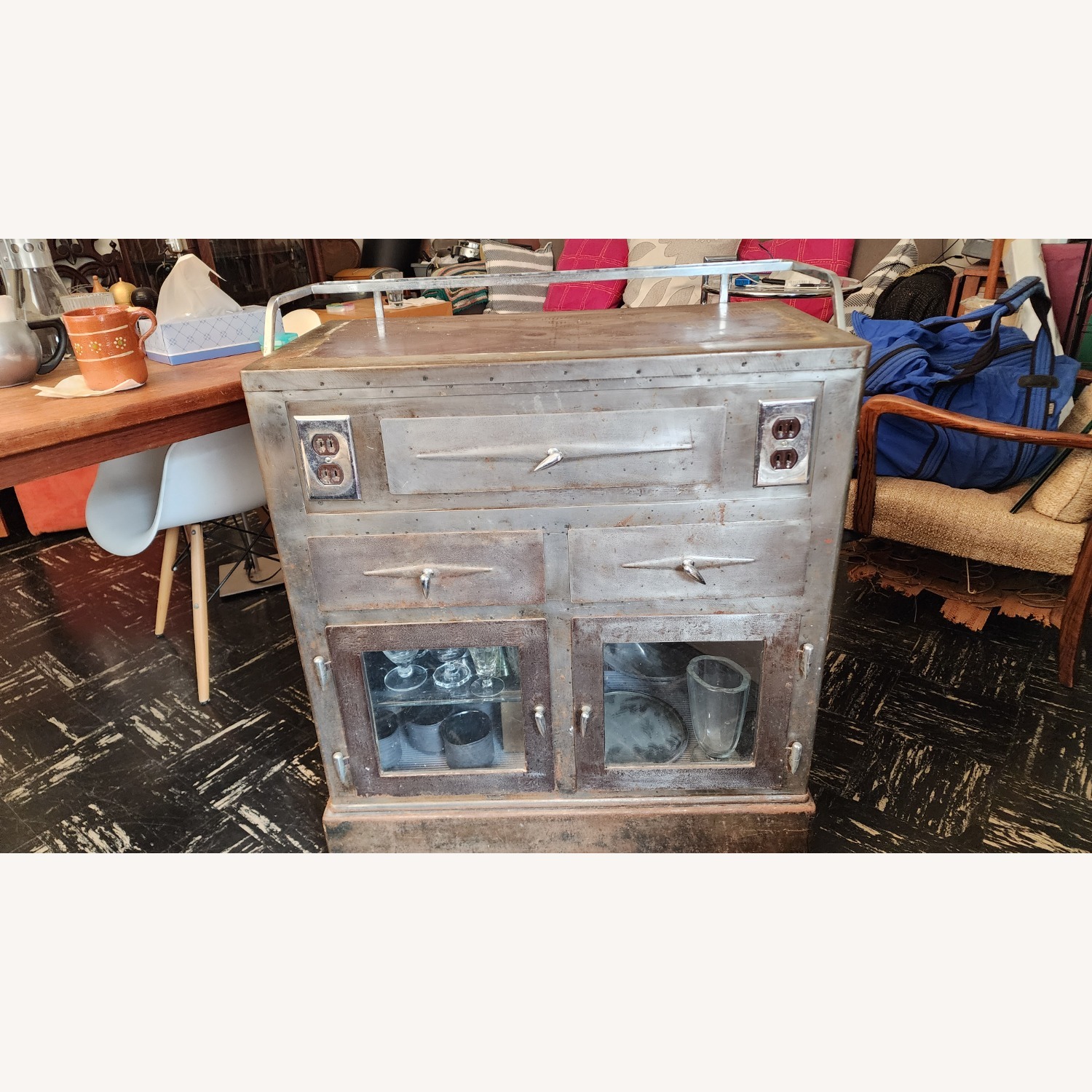 Antique Industrial Cabinet/Bar - image-6