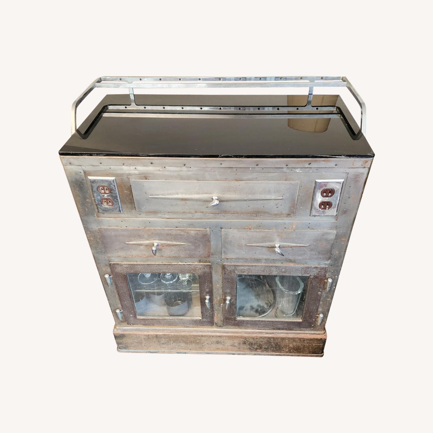Antique Industrial Cabinet/Bar - image-0