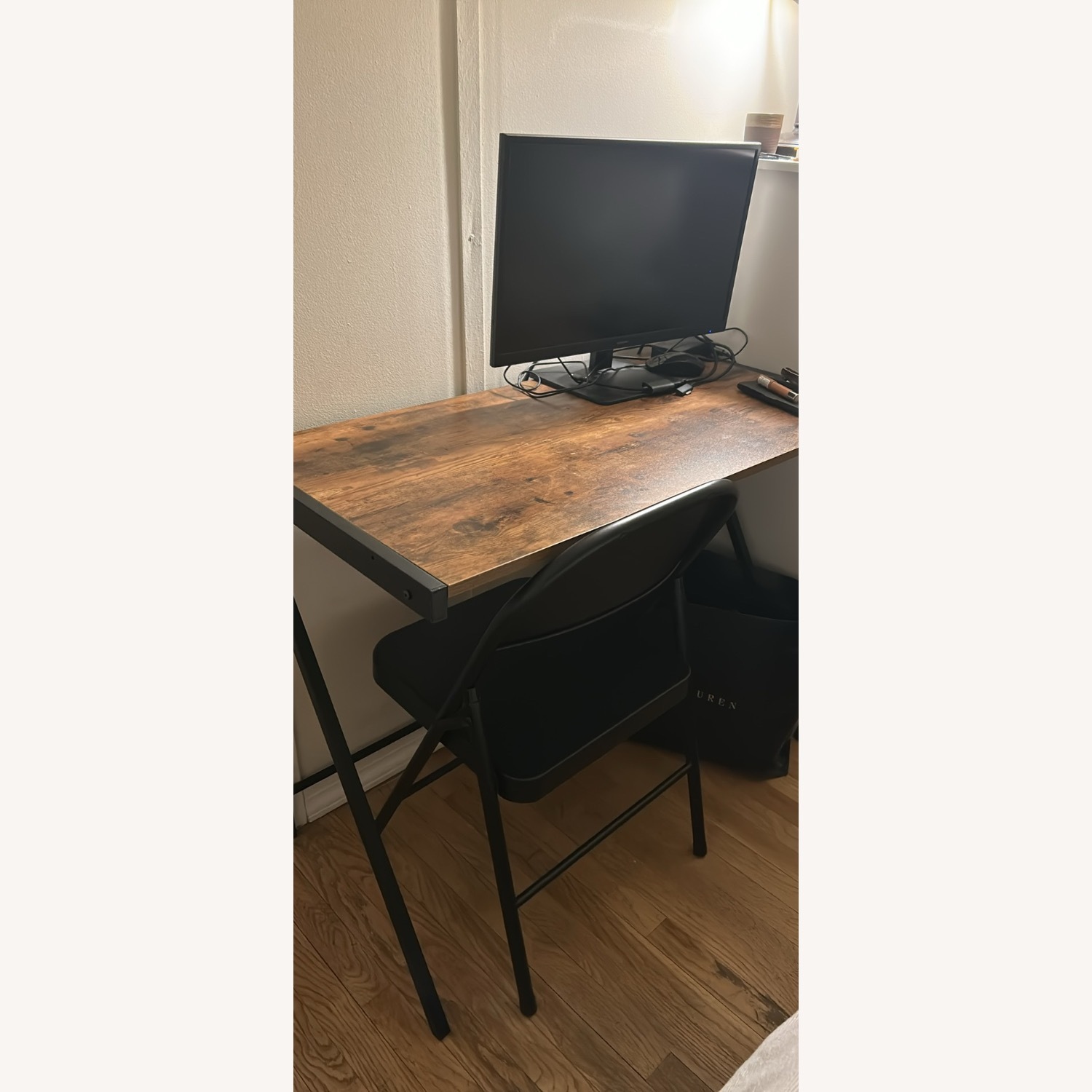Wood and Metal Table - image-1