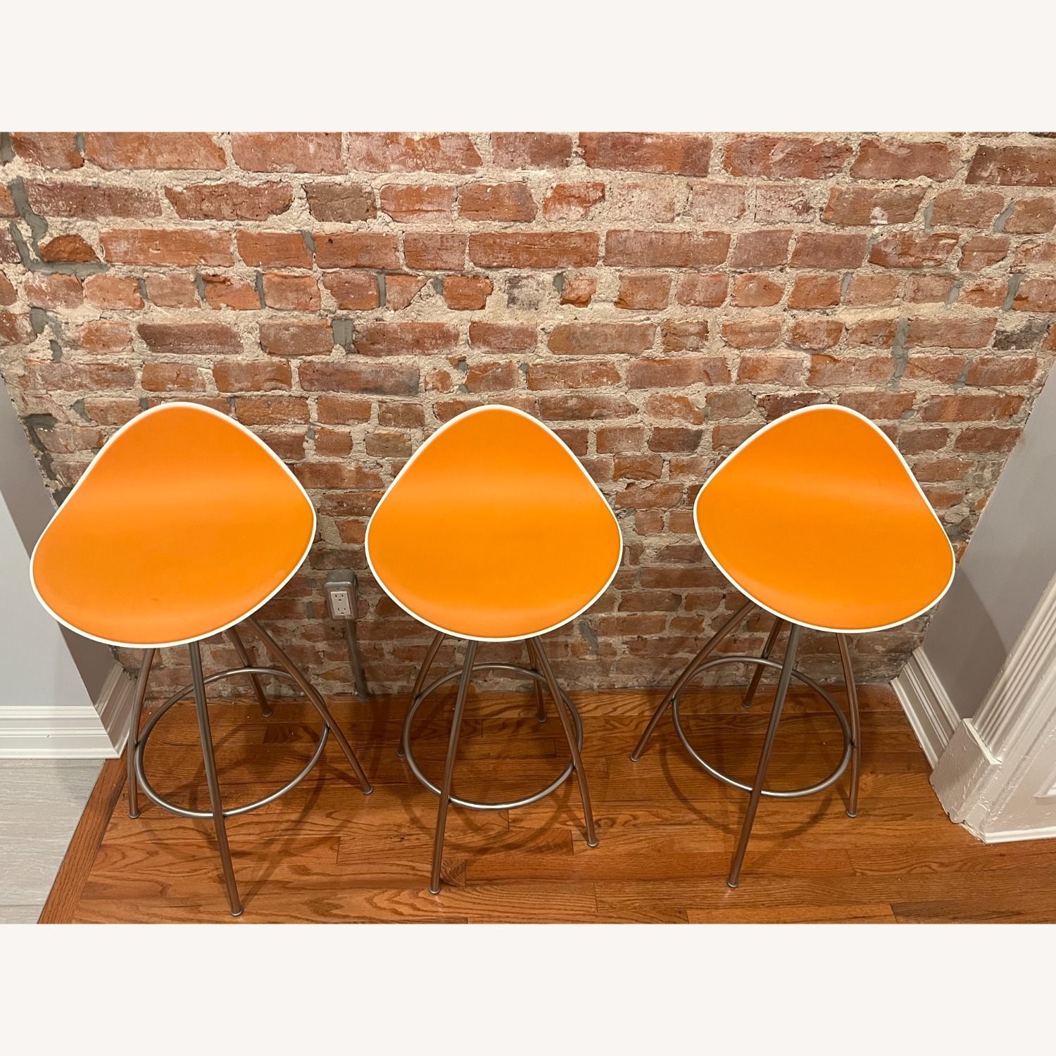 Set of 3 STUA Orange Onda Counter Stools - image-2