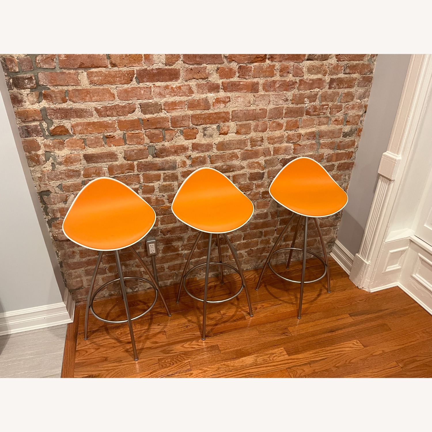 Set of 3 STUA Orange Onda Counter Stools - image-3
