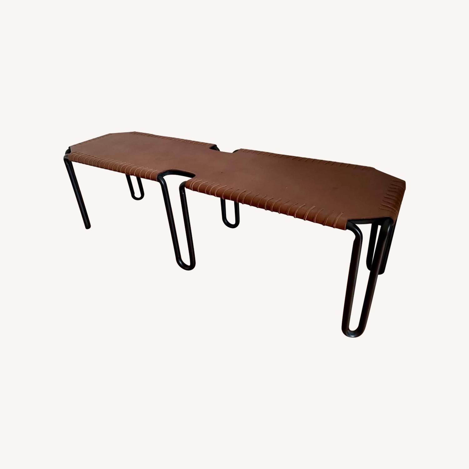 Crate & Barrel Velasco Leather Bench - image-0