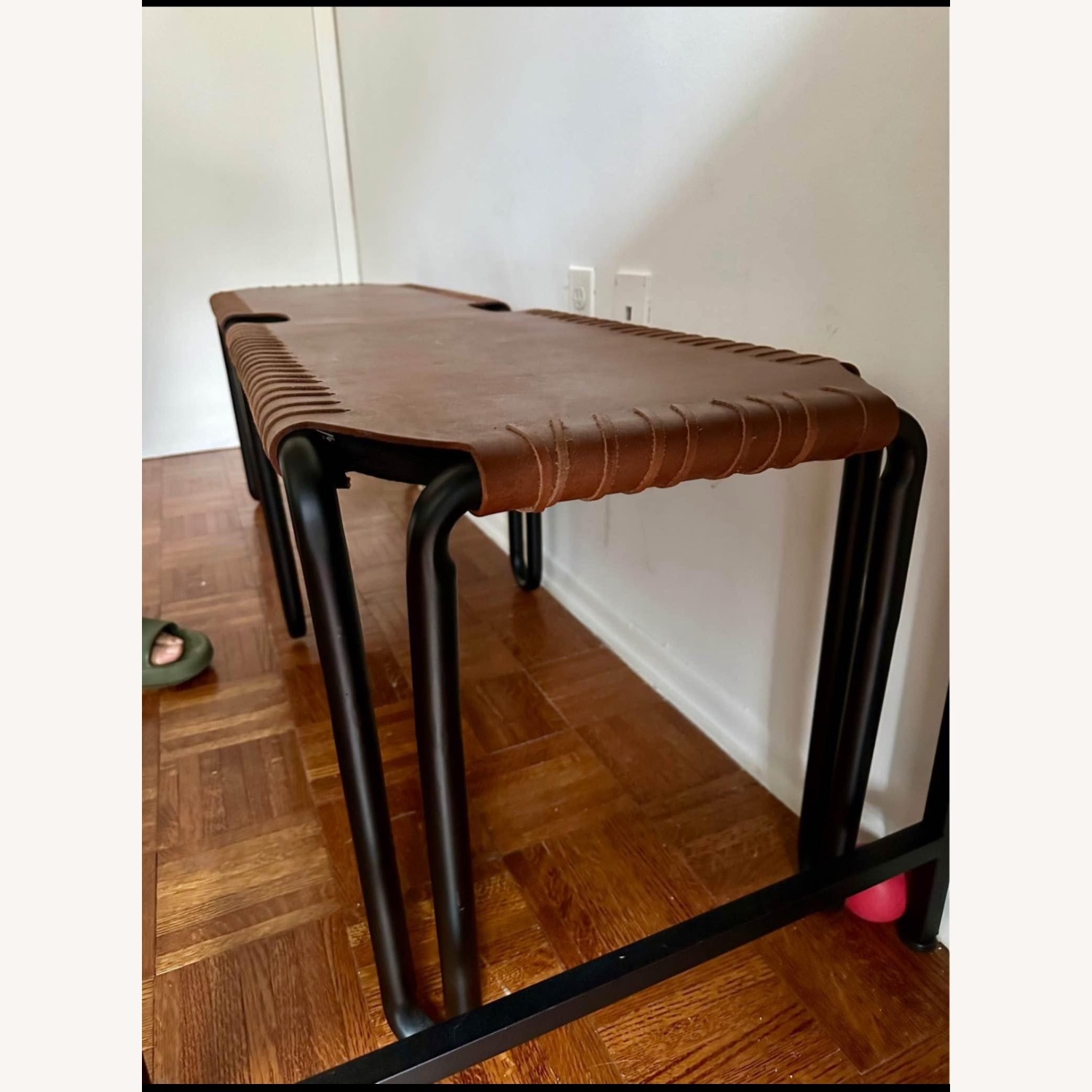 Crate & Barrel Velasco Leather Bench - image-3