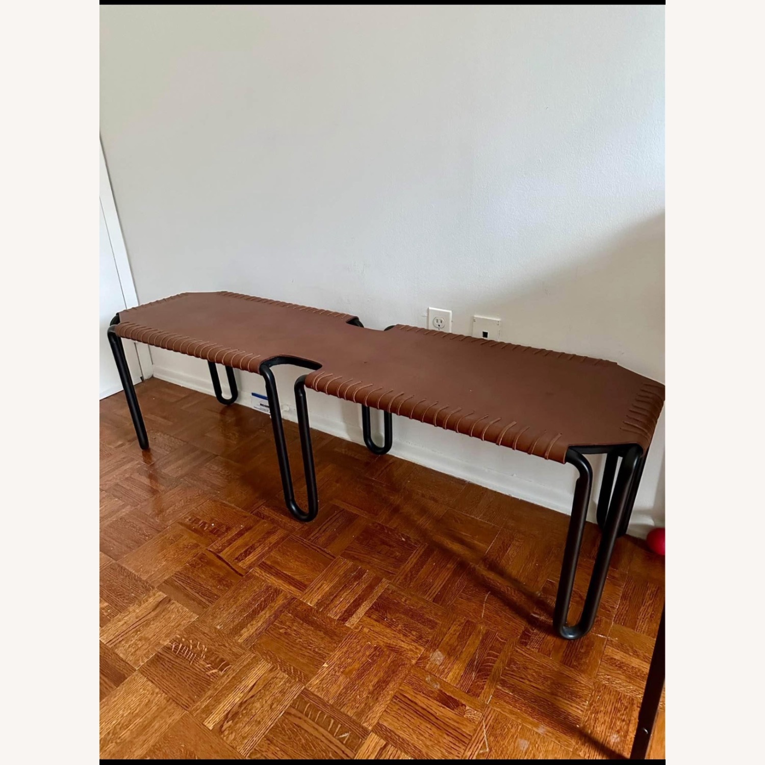 Crate & Barrel Velasco Leather Bench - image-2