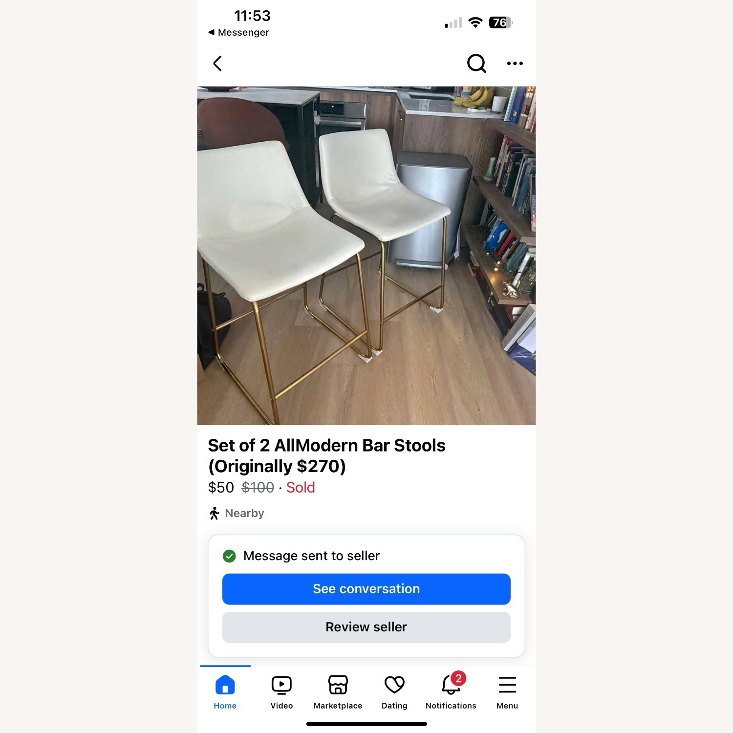 AllModern Nia Vegan Leather Stool (Set of 2) - image-2