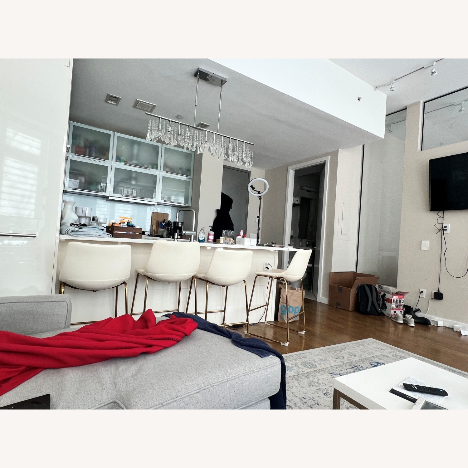 AllModern Nia Vegan Leather Stool (Set of 2) - image-1