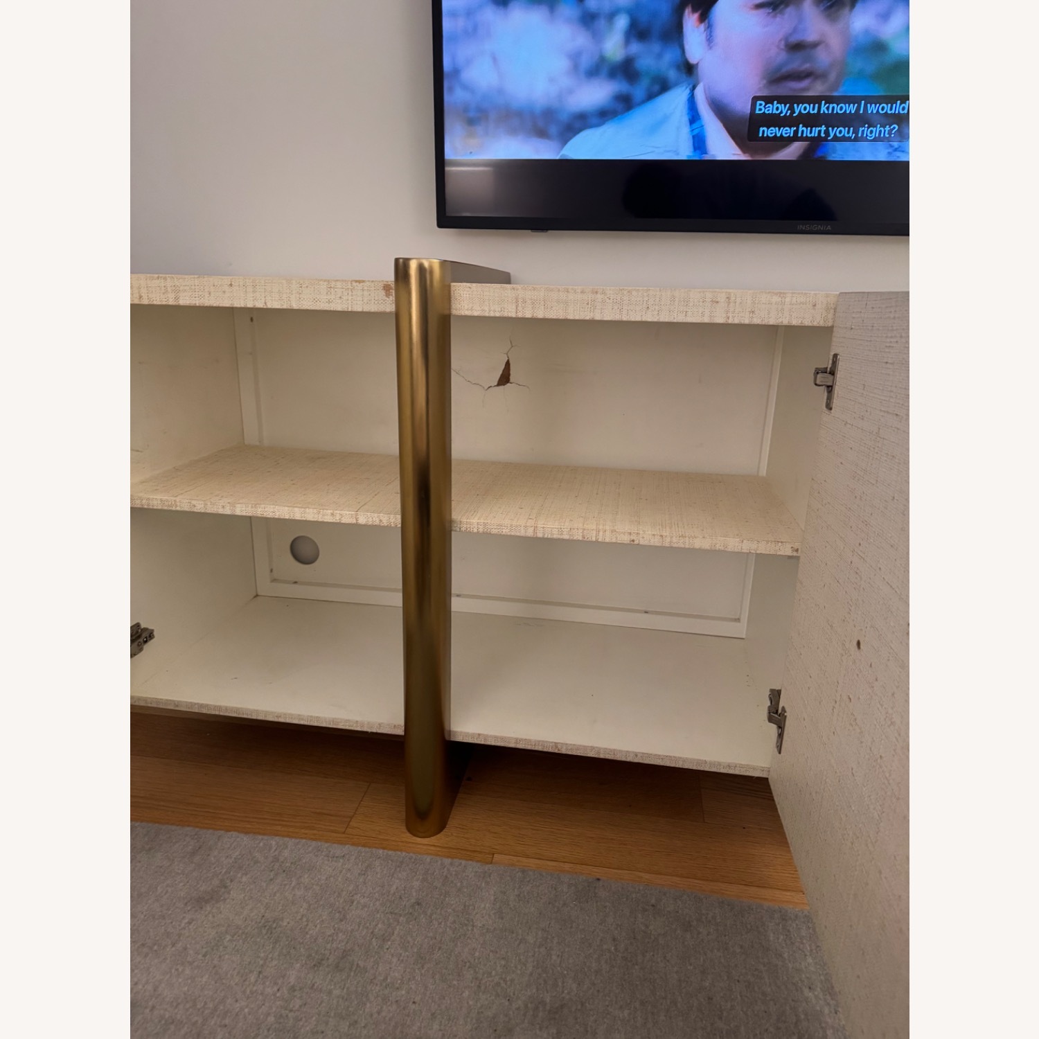 CB2 Dorset 81" White Lacquered Linen Credenza - image-5