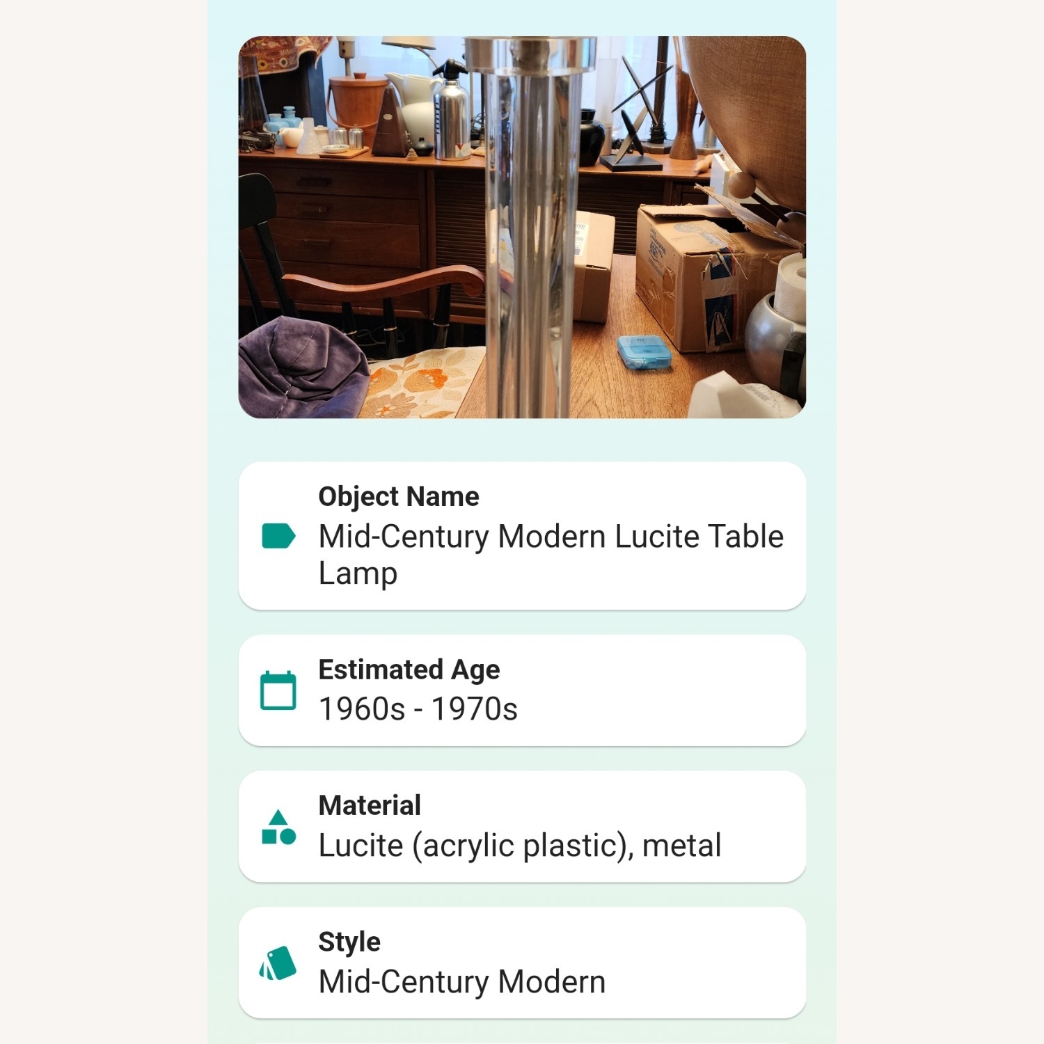 Mid-century Mondern Lucite Table Lamp - image-3